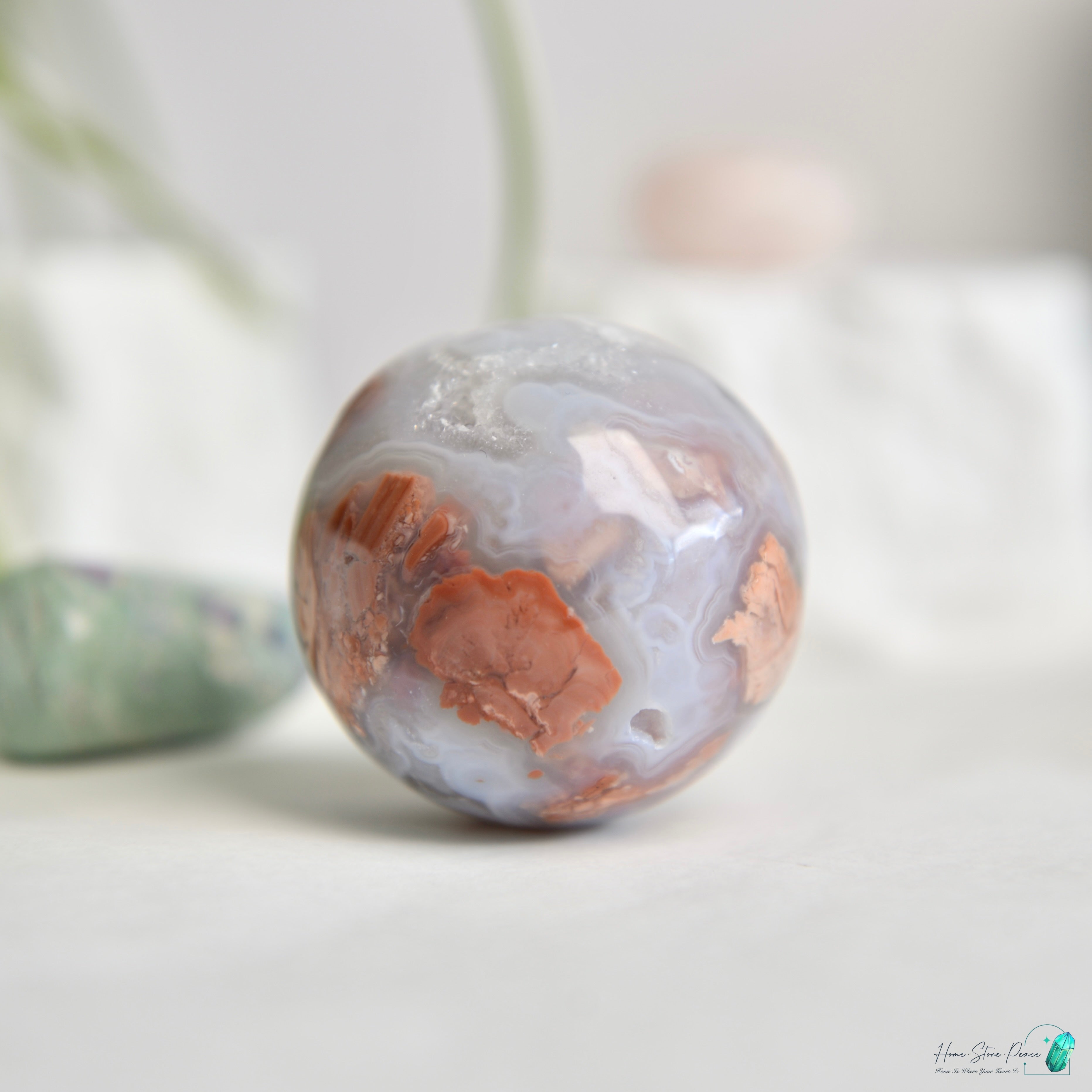 緬甸粉紅瑪瑙球 Burmese Druzy Pink Agate Sphere