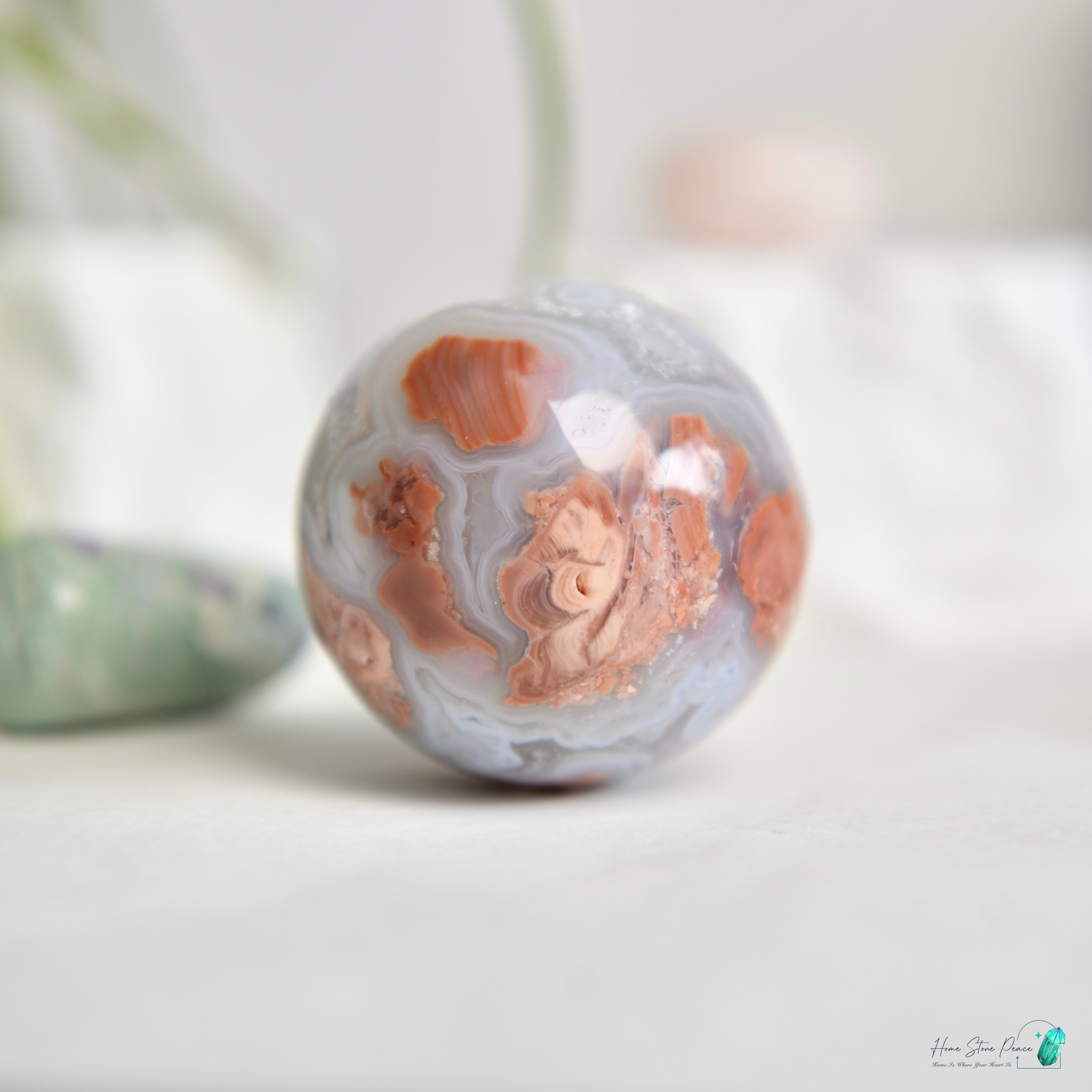 緬甸粉紅瑪瑙球 Burmese Druzy Pink Agate Sphere