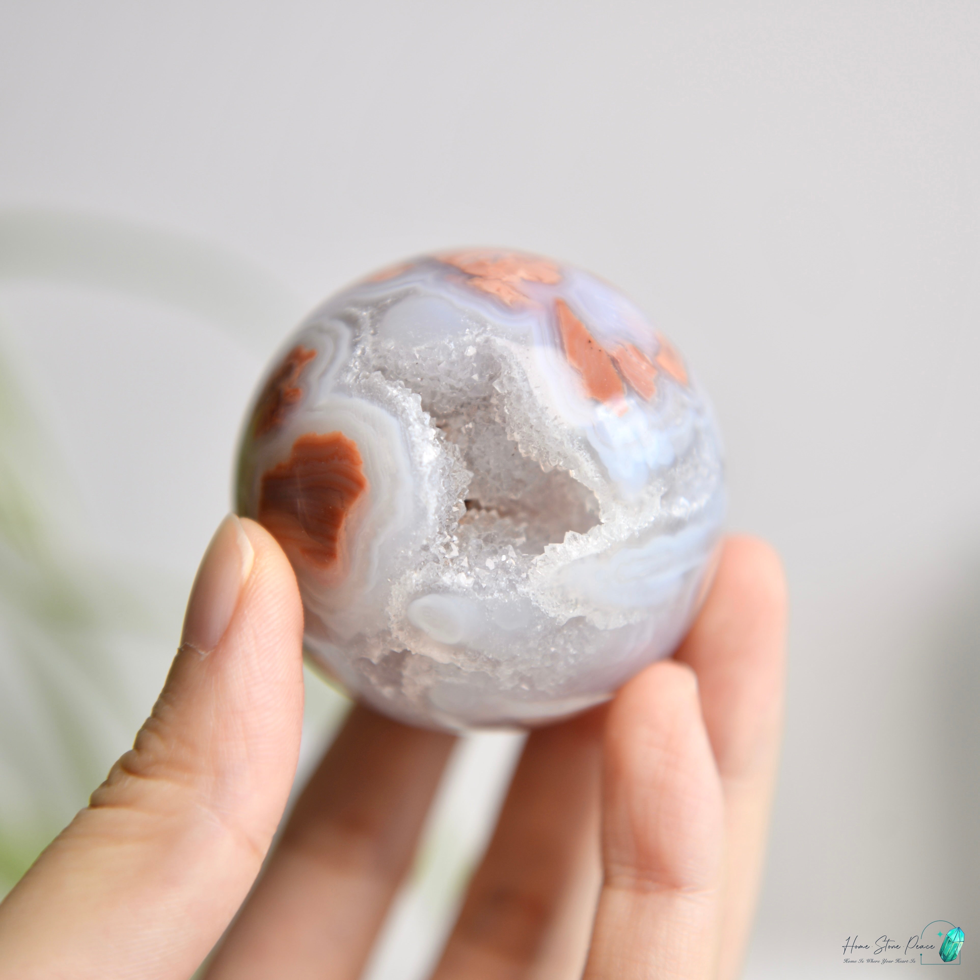 緬甸粉紅瑪瑙球 Burmese Druzy Pink Agate Sphere