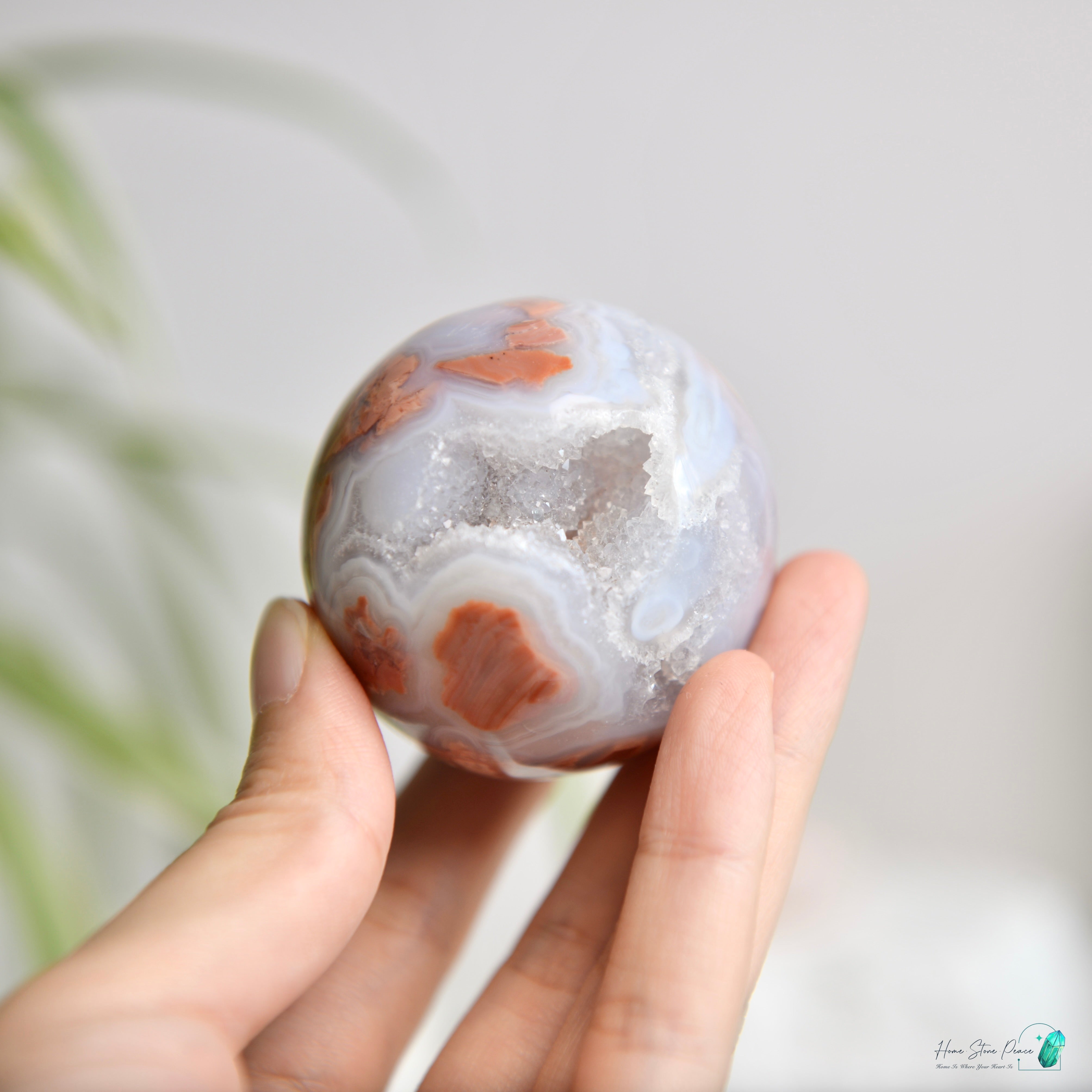 緬甸粉紅瑪瑙球 Burmese Druzy Pink Agate Sphere