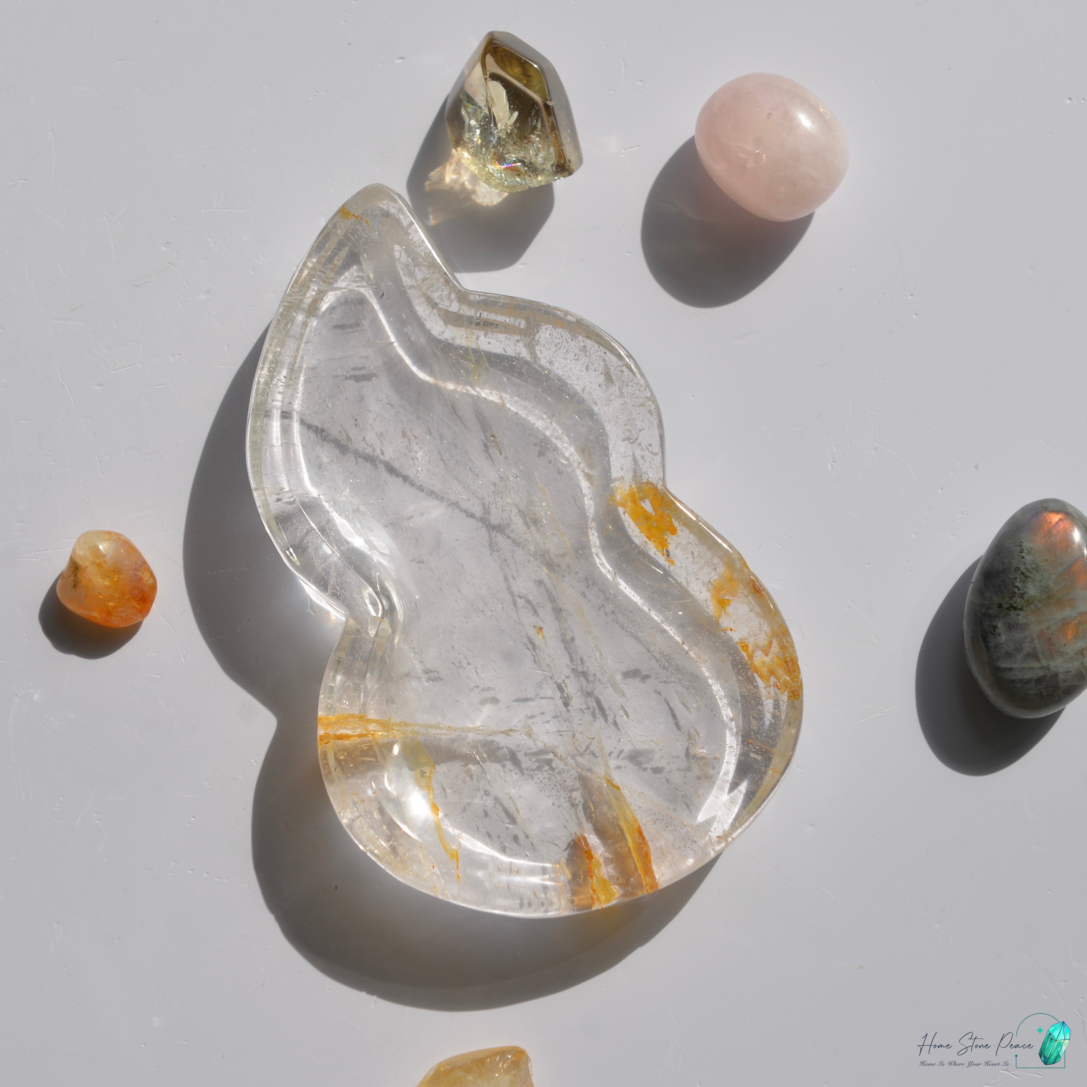 葫蘆形黃金療癒者水晶碟 Hu Lu Shape Golden Healer Dish