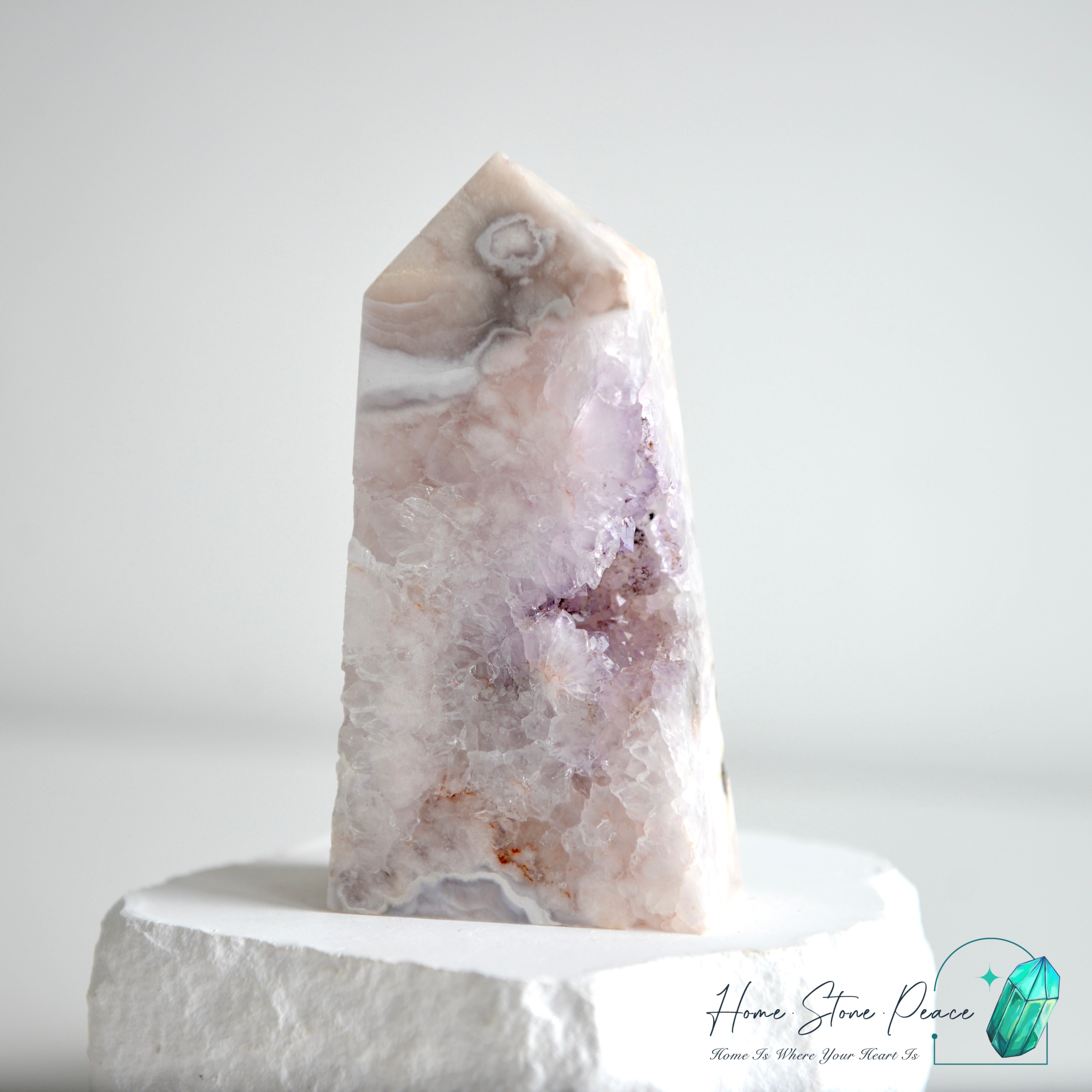 櫻花瑪瑙紫水晶柱Cherry Blossom Agate Amethyst Tower