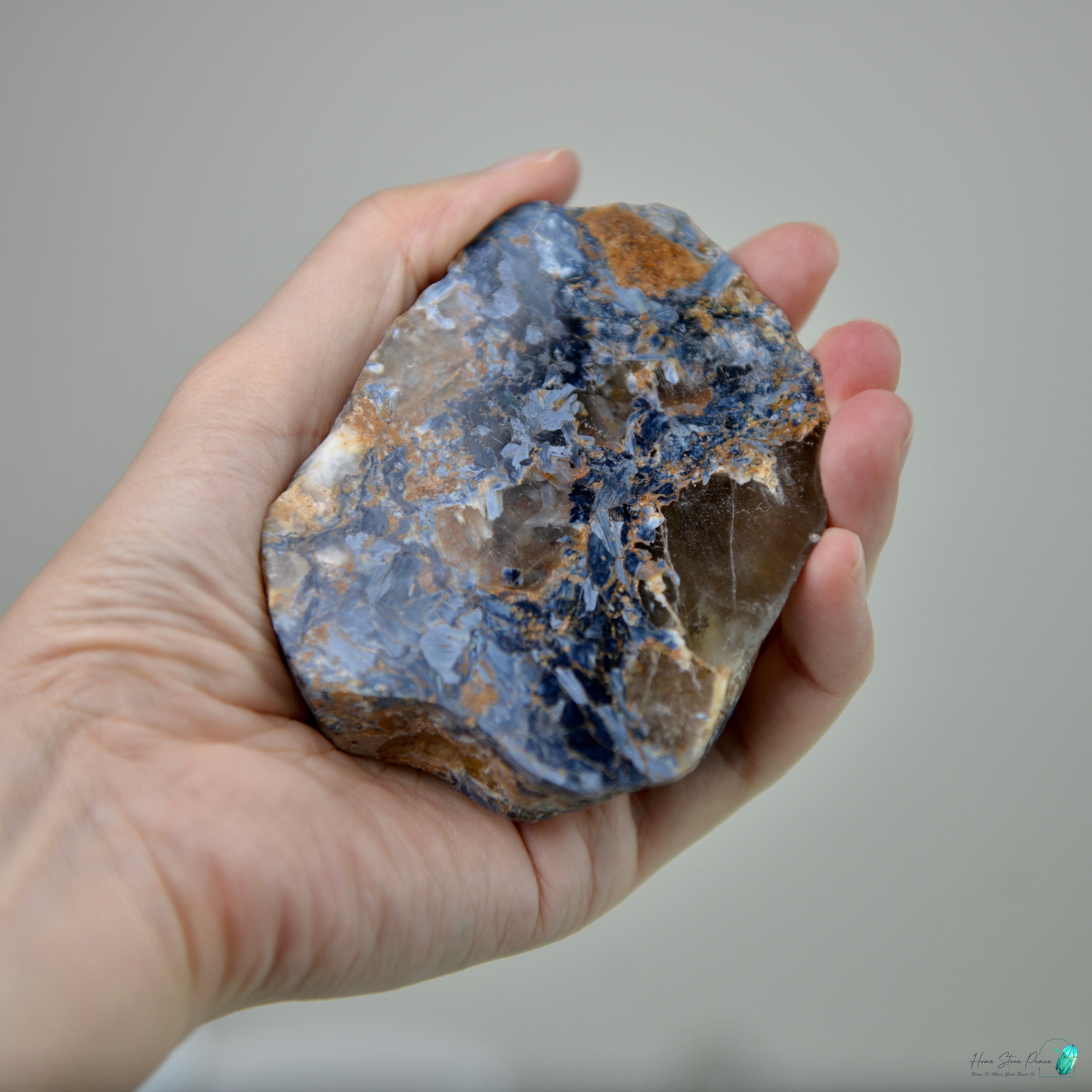 彼得石茶晶共生原石 Pietersite with Smoky Quartz Cluster