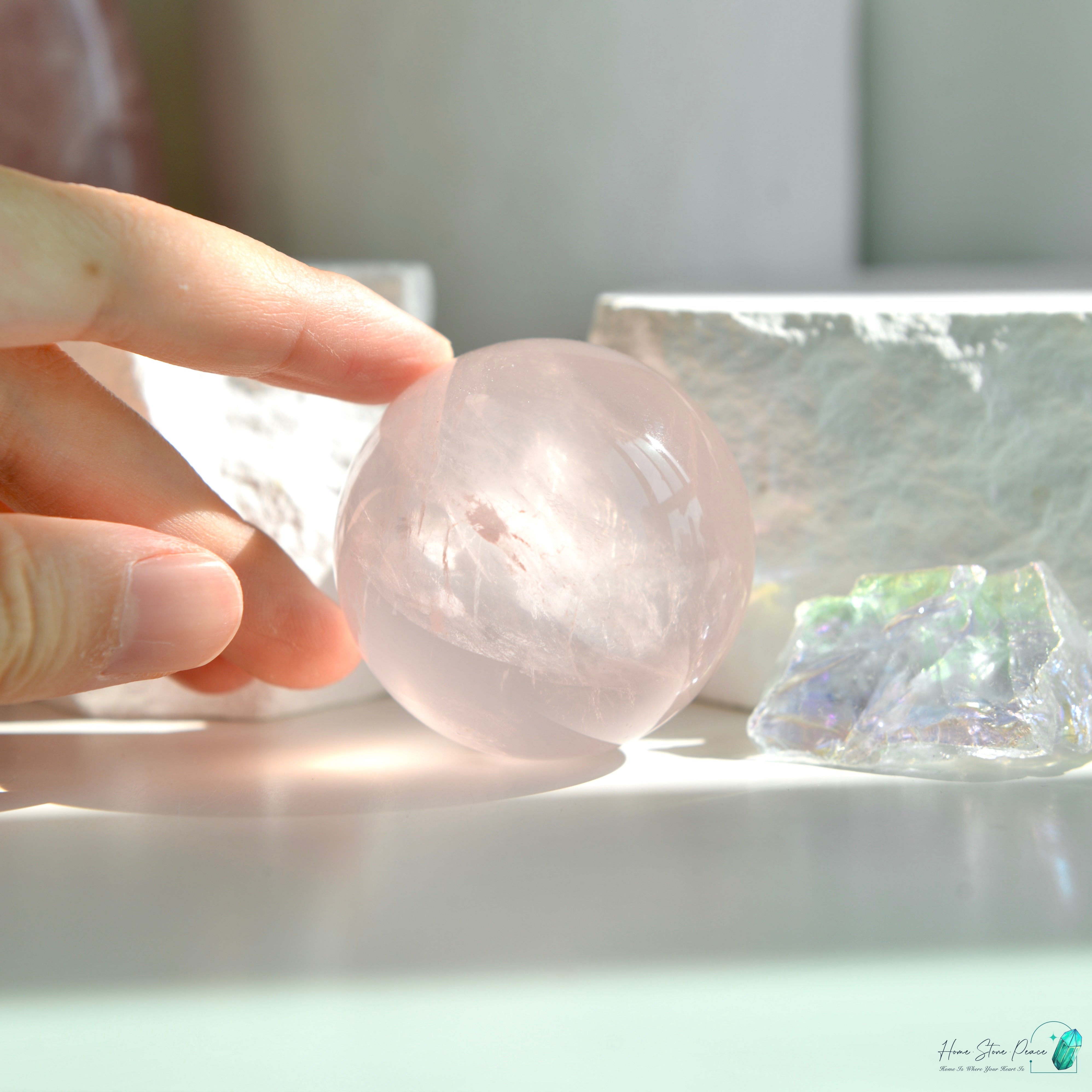 莫桑比克粉紅水晶球 Mozambique Rose Quartz Sphere
