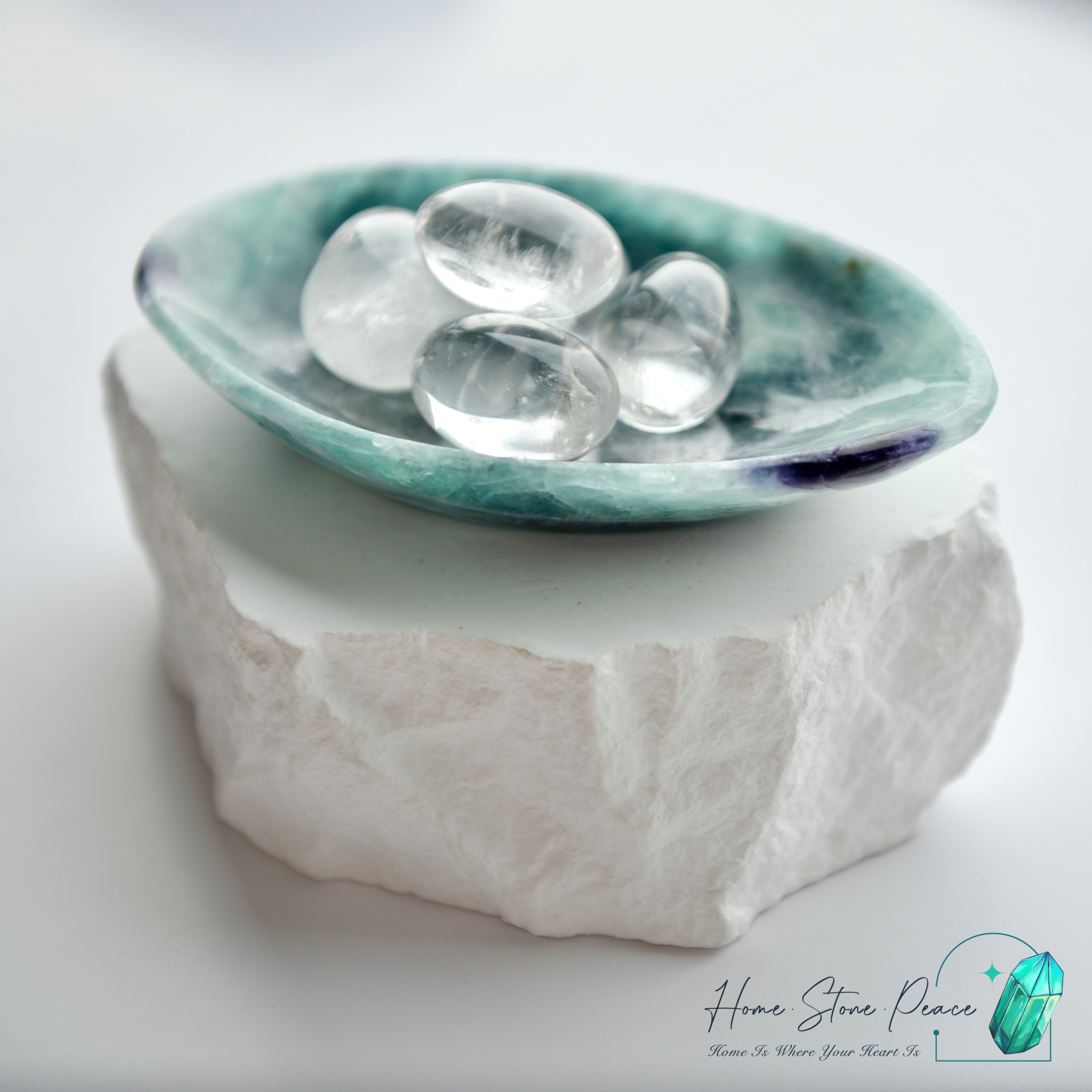 綠紫螢石小碟 Green and Purple Fluorite Trinket Dish