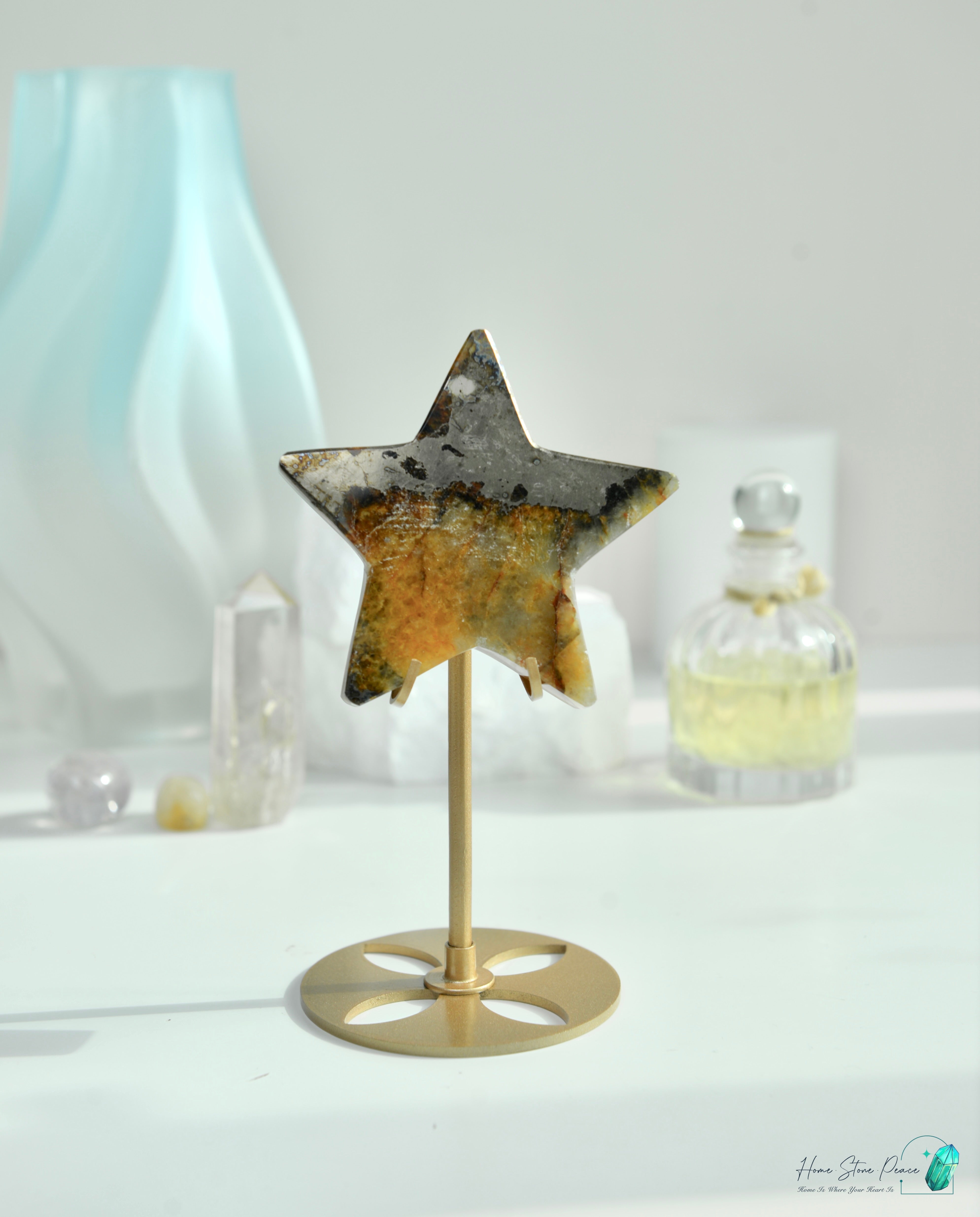 黃鐵礦黃膠花星星 Pyrite Golden Healer Star