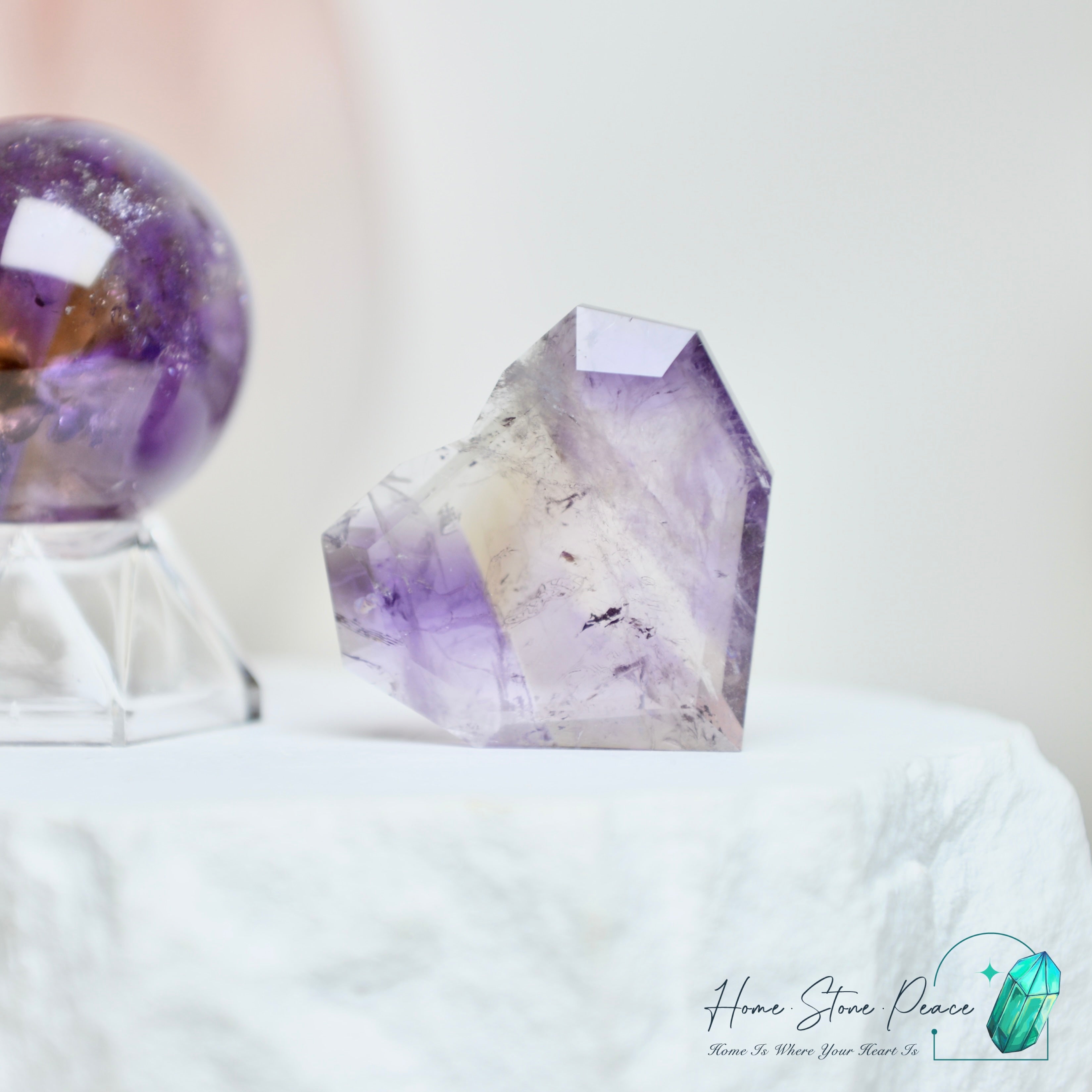 玻利維亞立體紫黃晶心 Bolivian Ametrine Faceted Heart