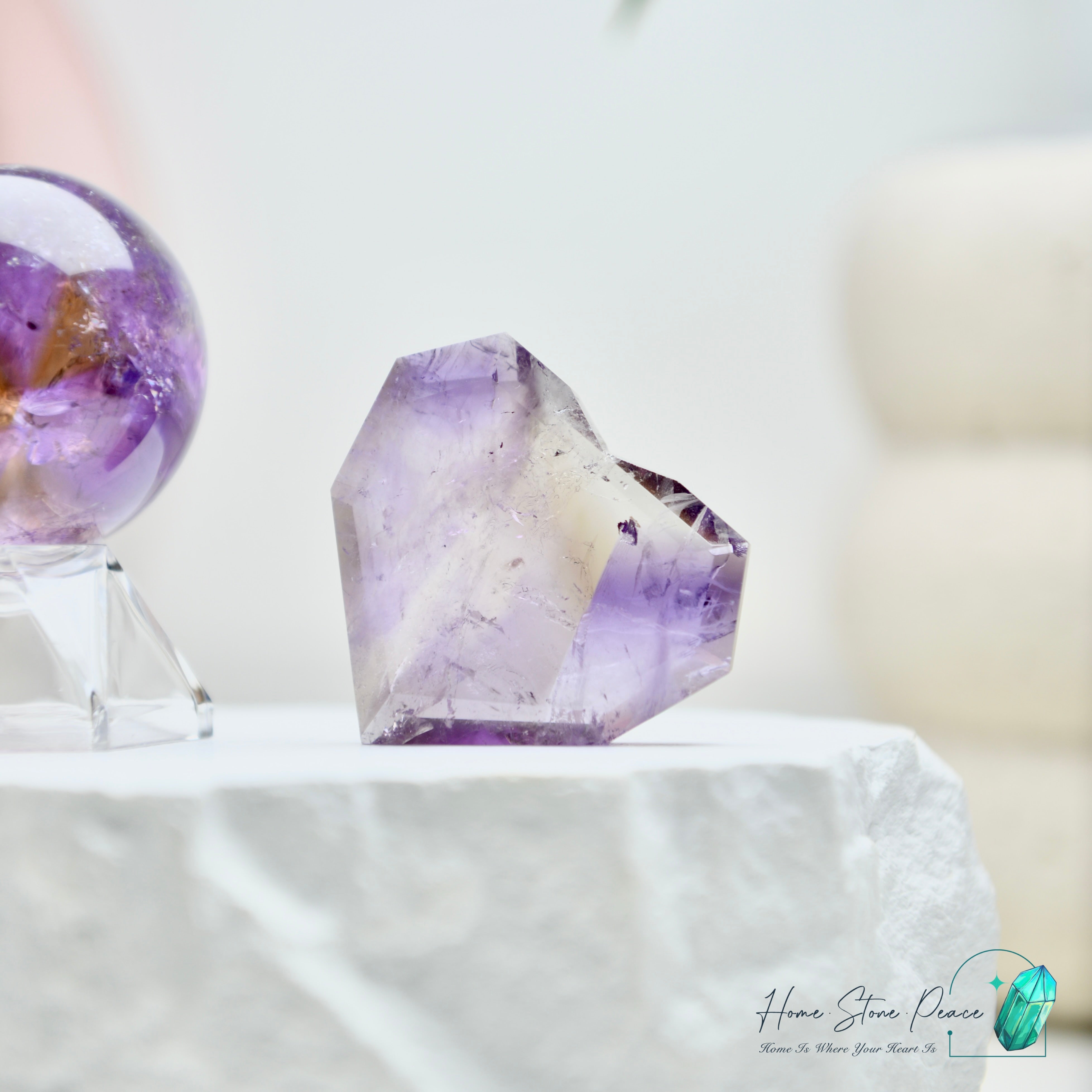 玻利維亞立體紫黃晶心 Bolivian Ametrine Faceted Heart