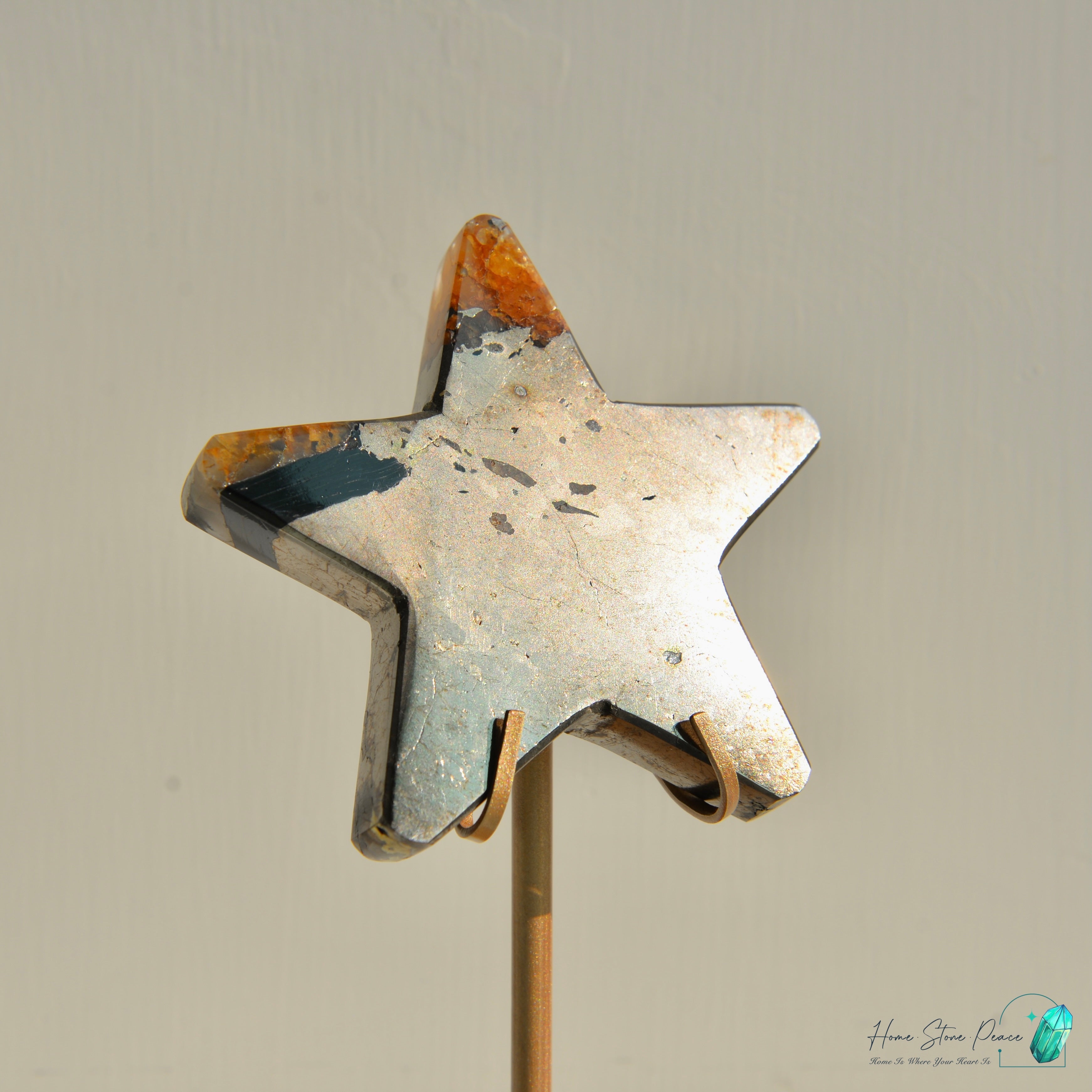 黃鐵礦黃膠花星星 Pyrite Golden Healer Star