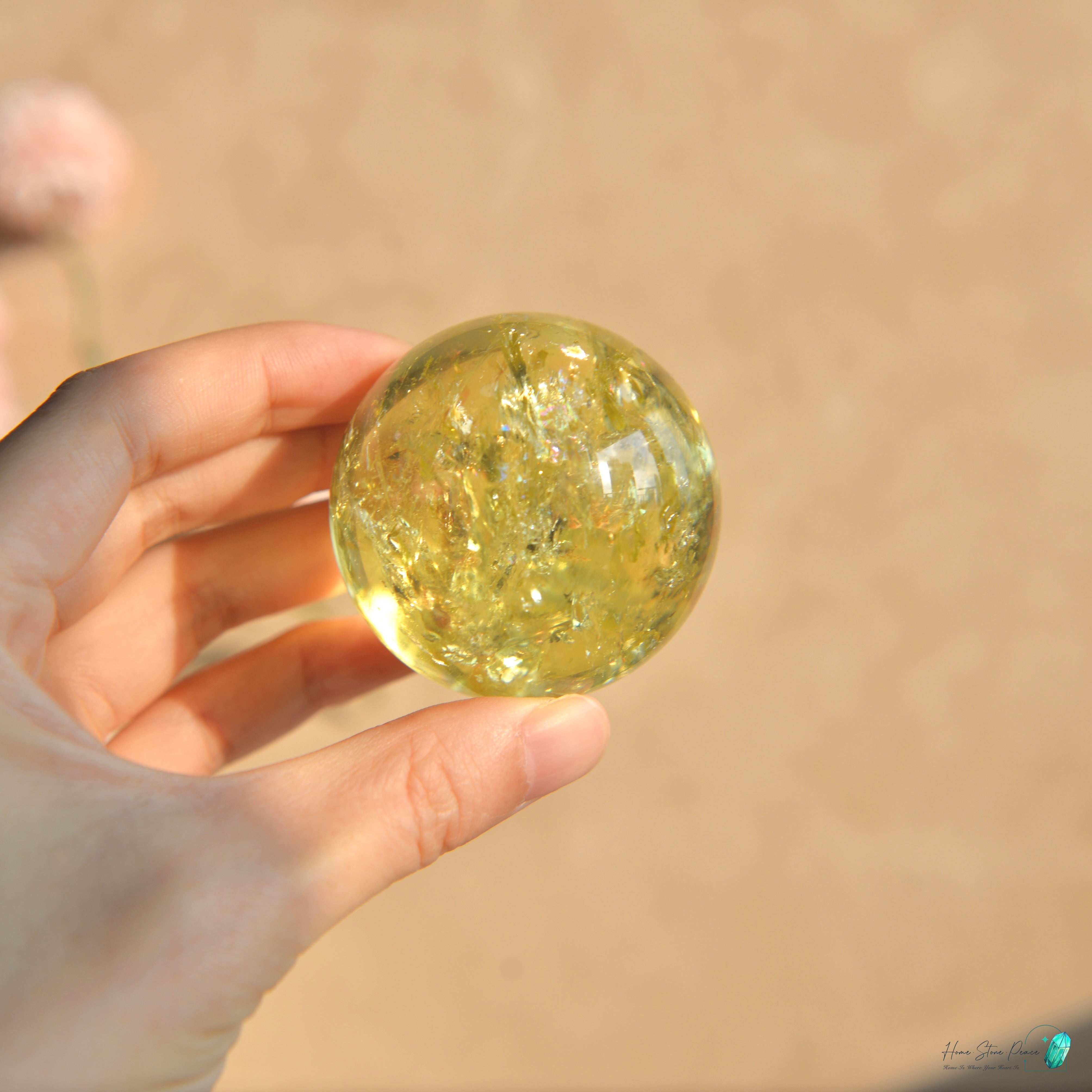 高品質彩虹黃水晶球 HQ Rainbow Citrine Sphere