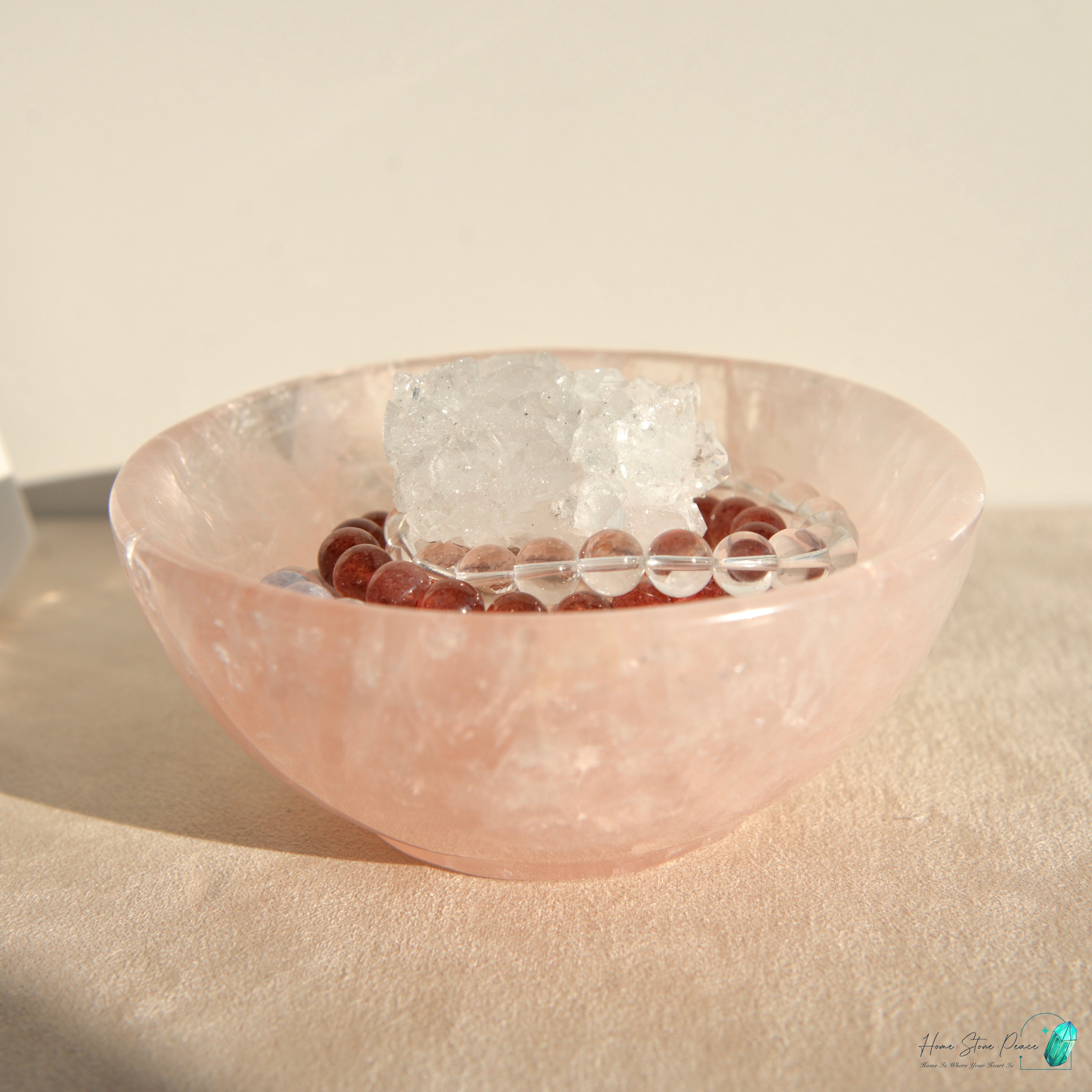 高品質粉紅水晶碗 Premium Rose Quartz Bowl