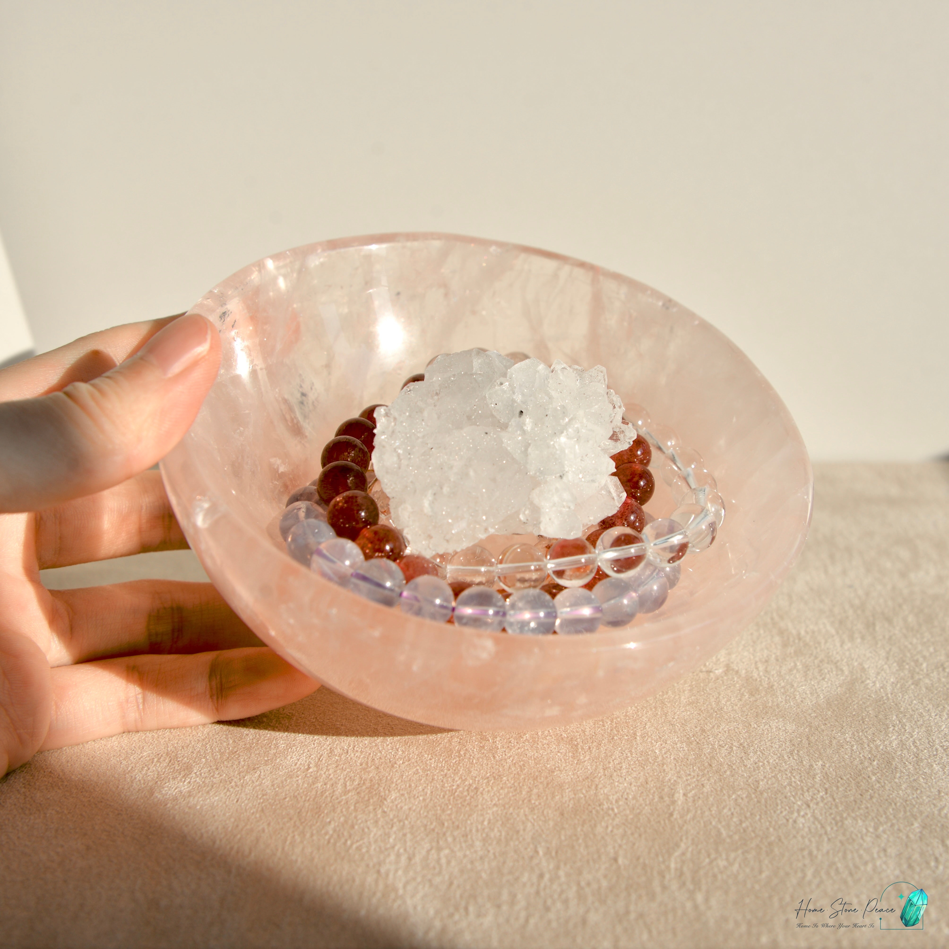 高品質粉紅水晶碗 Premium Rose Quartz Bowl