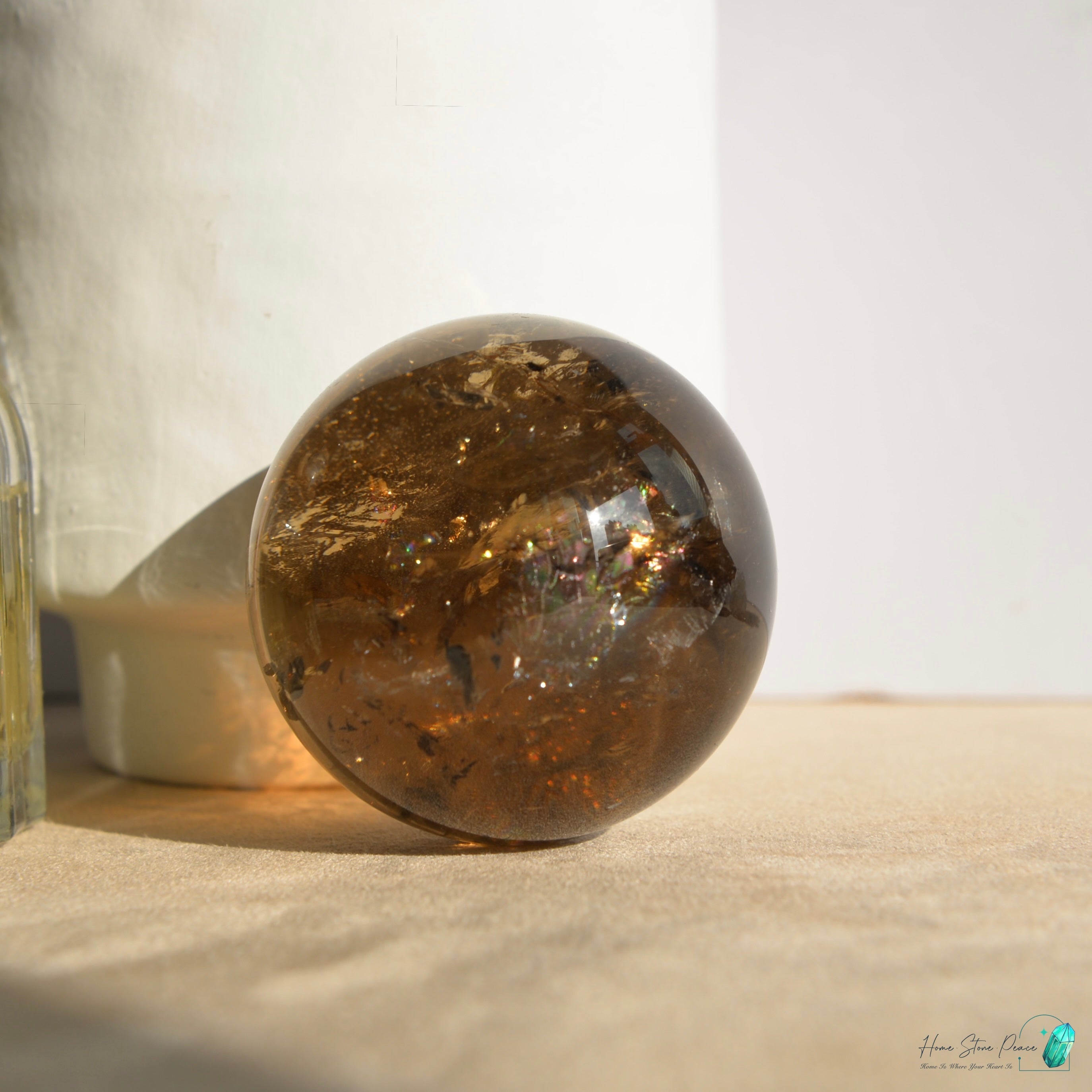彩虹茶晶球 Rainbow Smoky Quartz Sphere