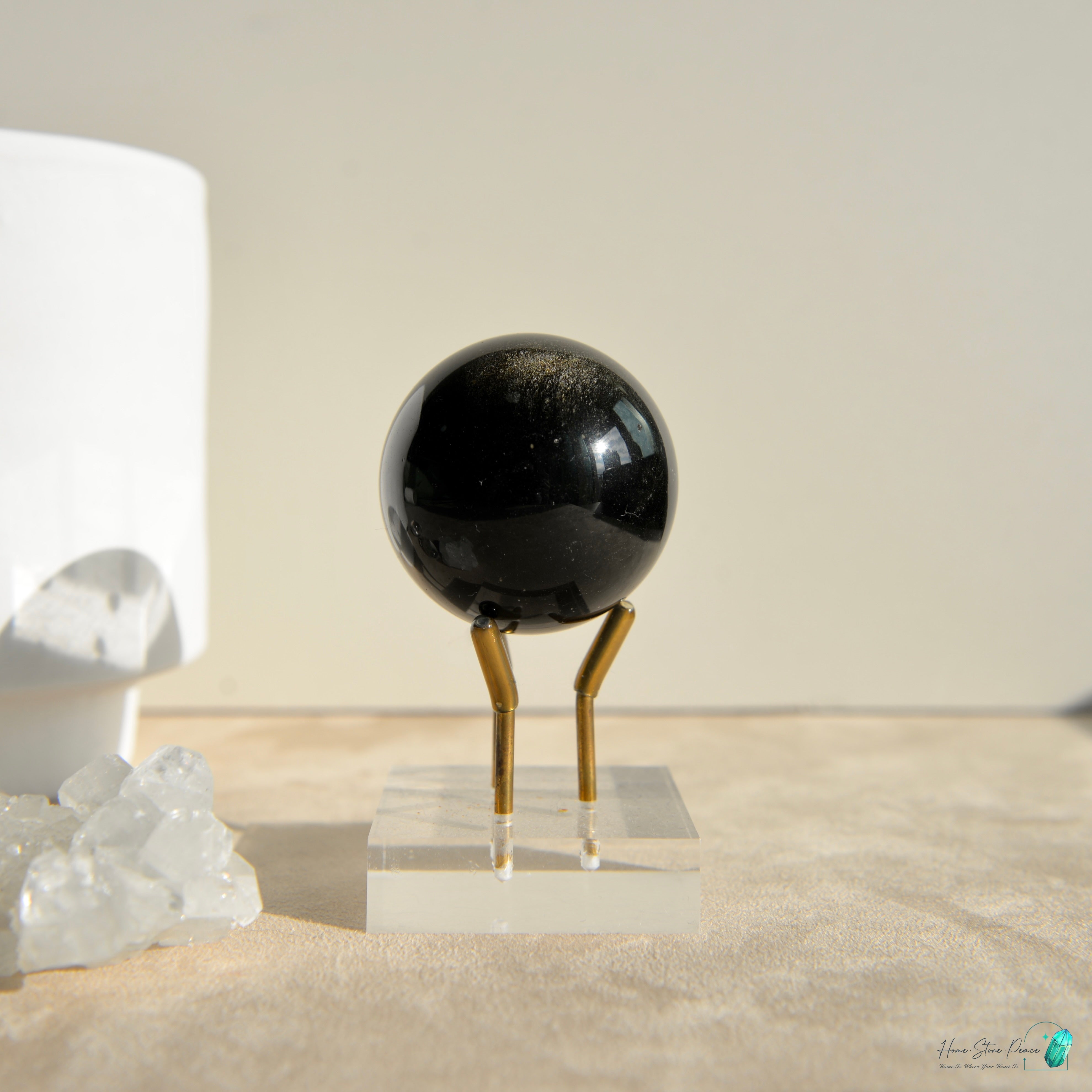 銀曜石球 Silver Sheen Obsidian Sphere