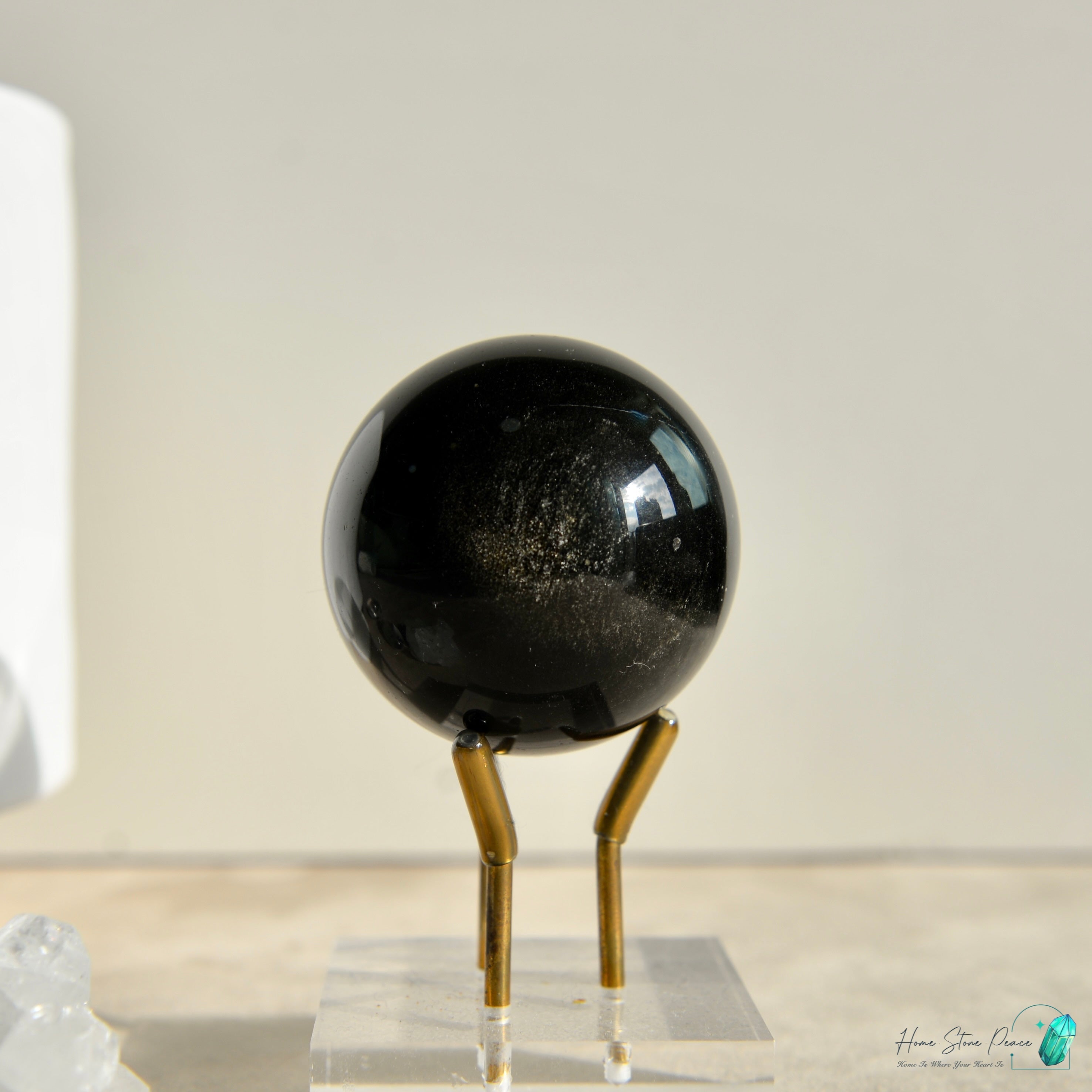 銀曜石球 Silver Sheen Obsidian Sphere