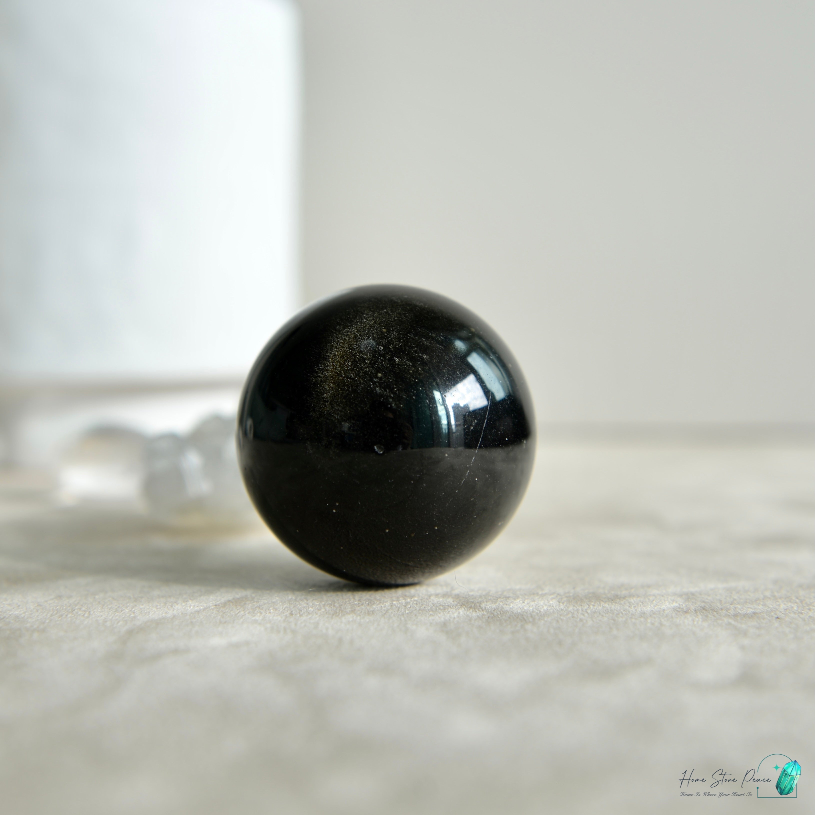 銀曜石球 Silver Sheen Obsidian Sphere