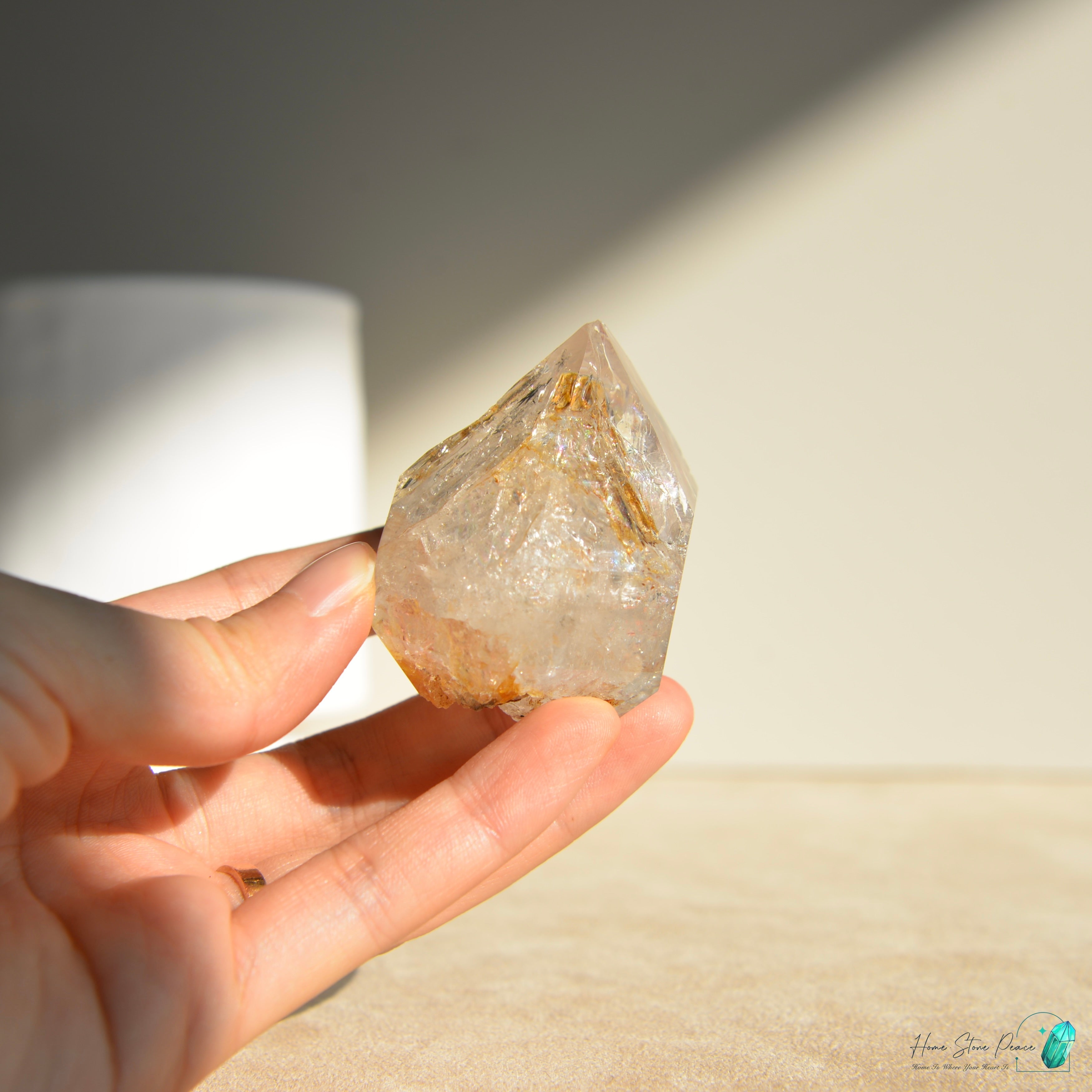 美國紐約黄金療癒者骸骨赫基蒙鑽石 New York Skeletal Herkimer Diamond with Golden Healer