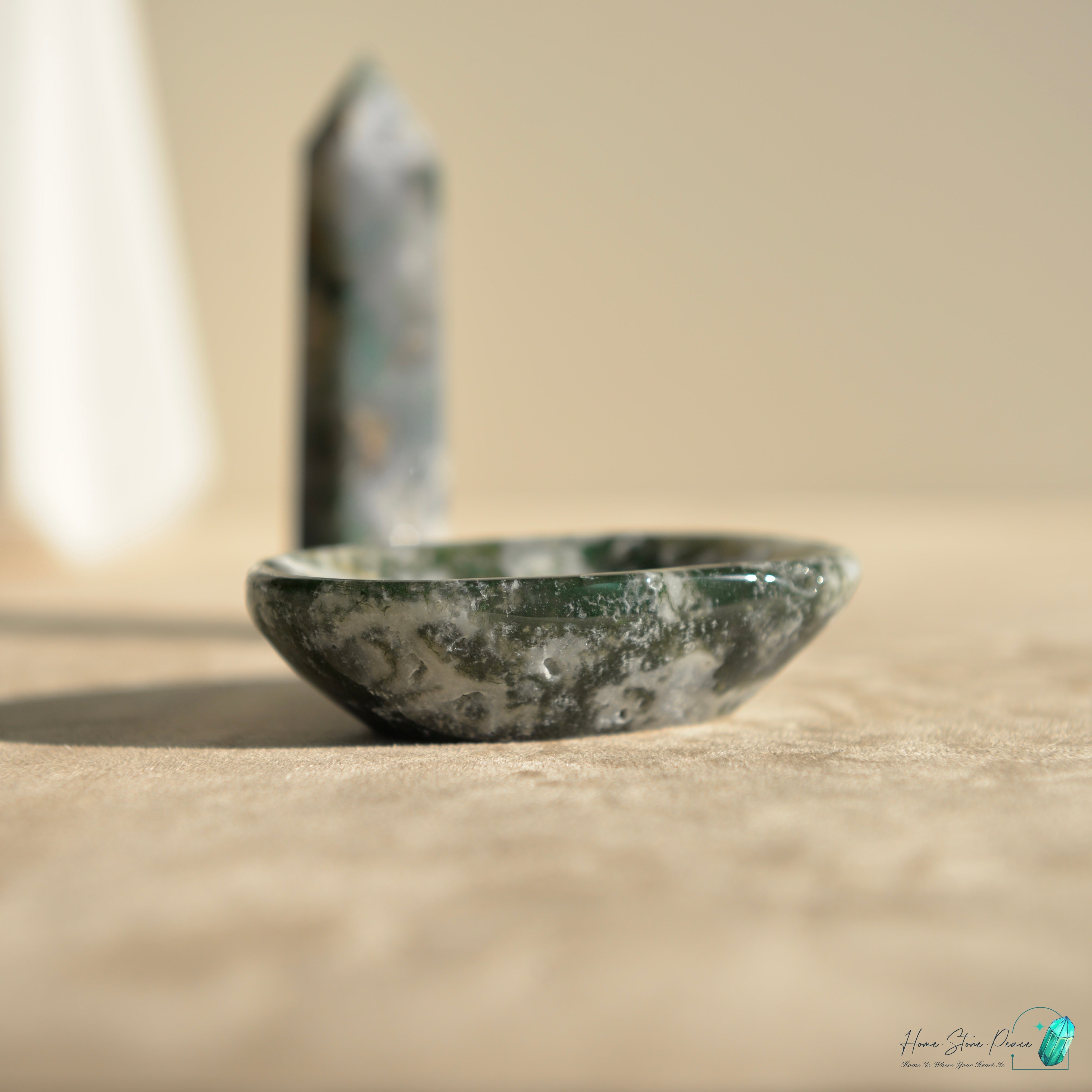 迷你水草瑪瑙碟 Mini Moss Agate Dish