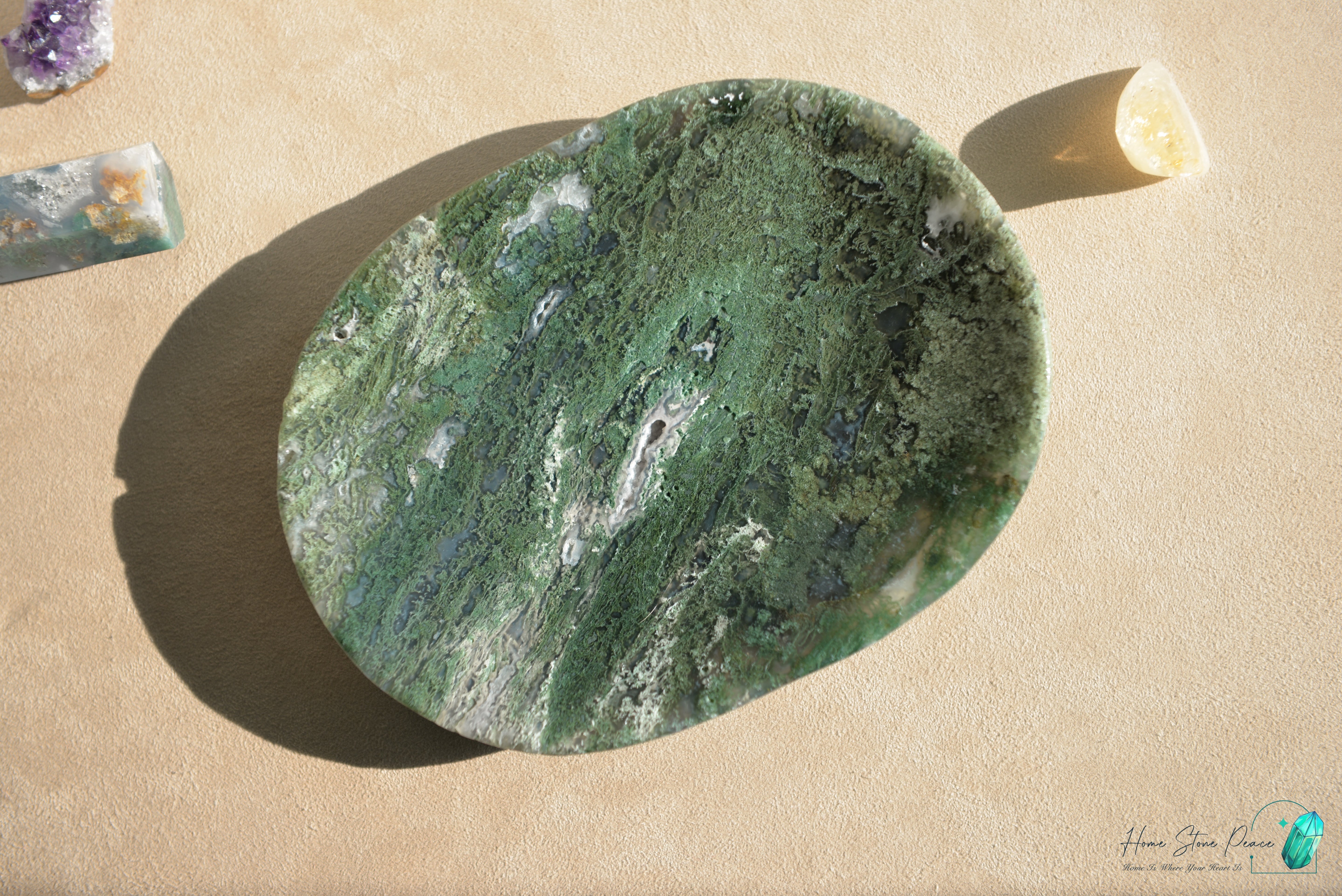 水草瑪瑙碟 Moss Agate Dish