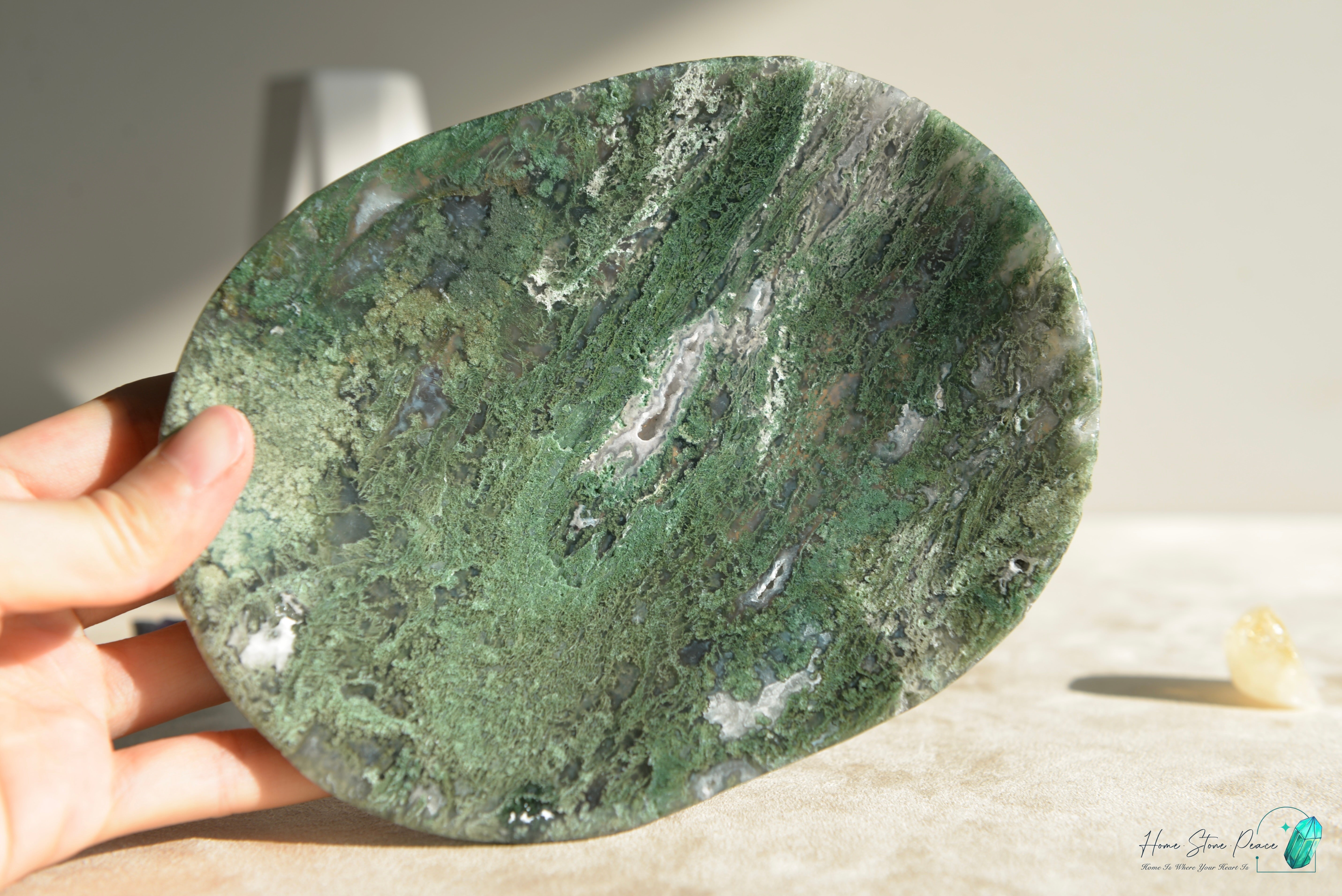 水草瑪瑙碟 Moss Agate Dish