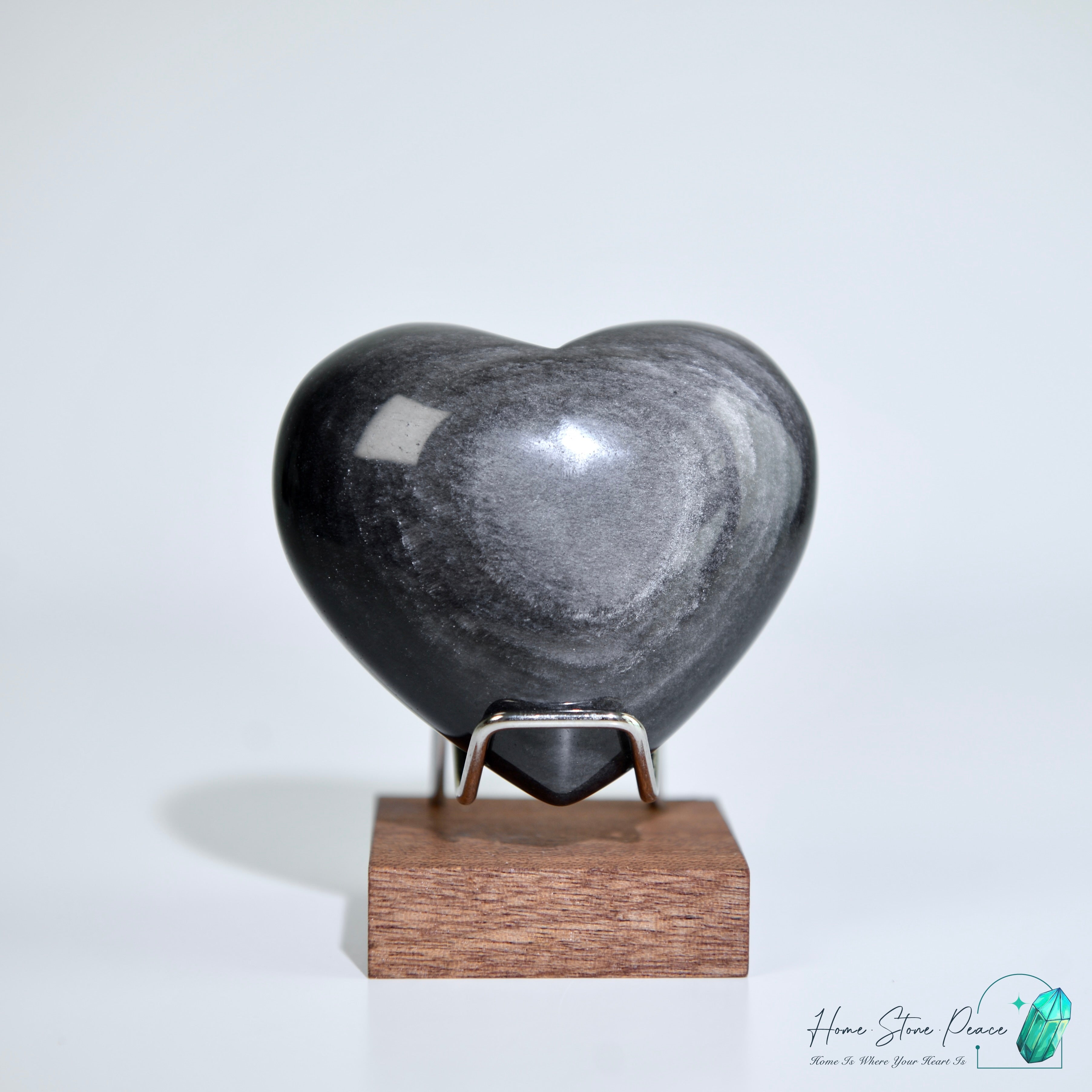 銀曜石心 Silver Sheen Obsidian Heart