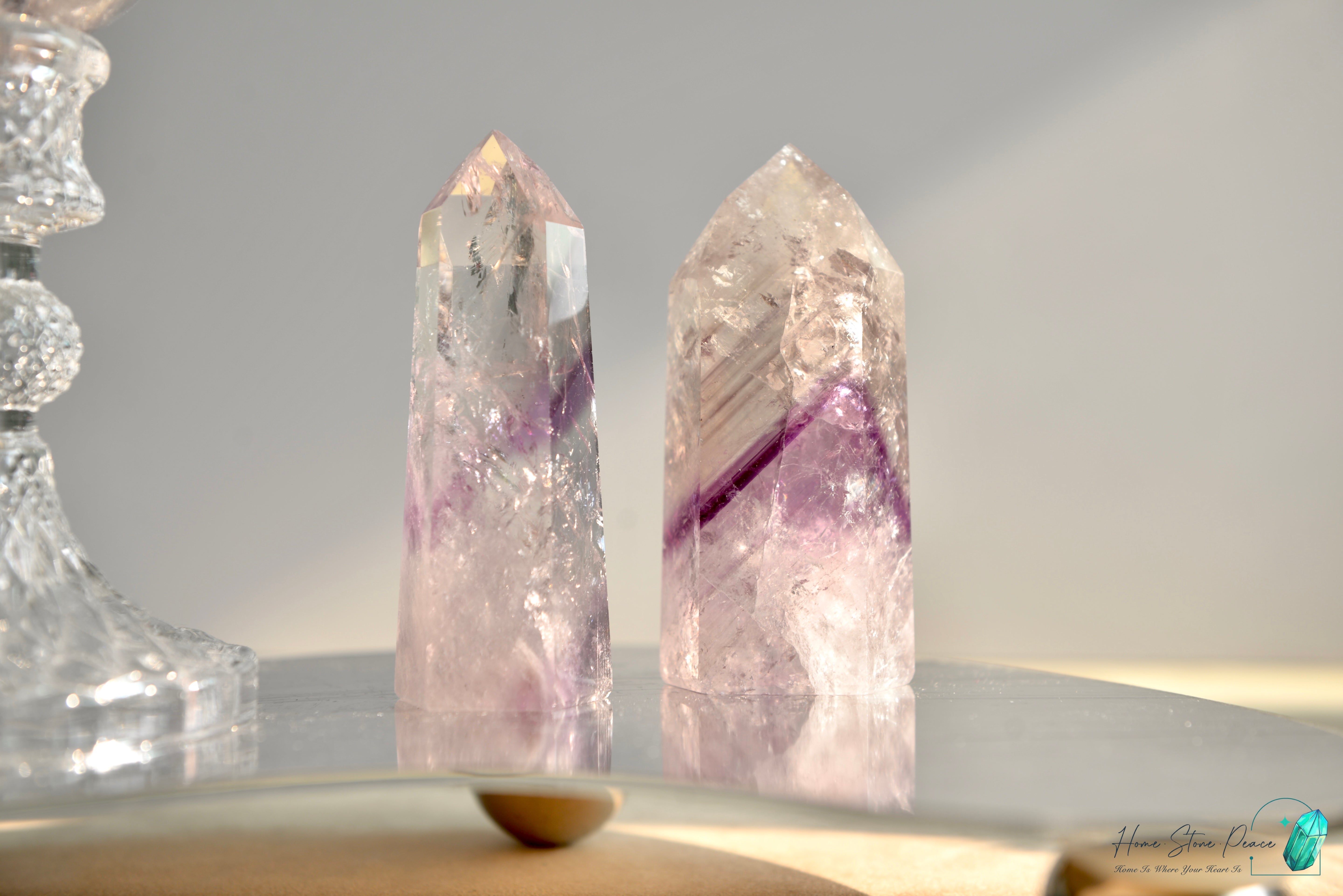 巴西幻影彩虹紫水晶柱 Brazilian Amethyst Phantom Tower with Rainbow