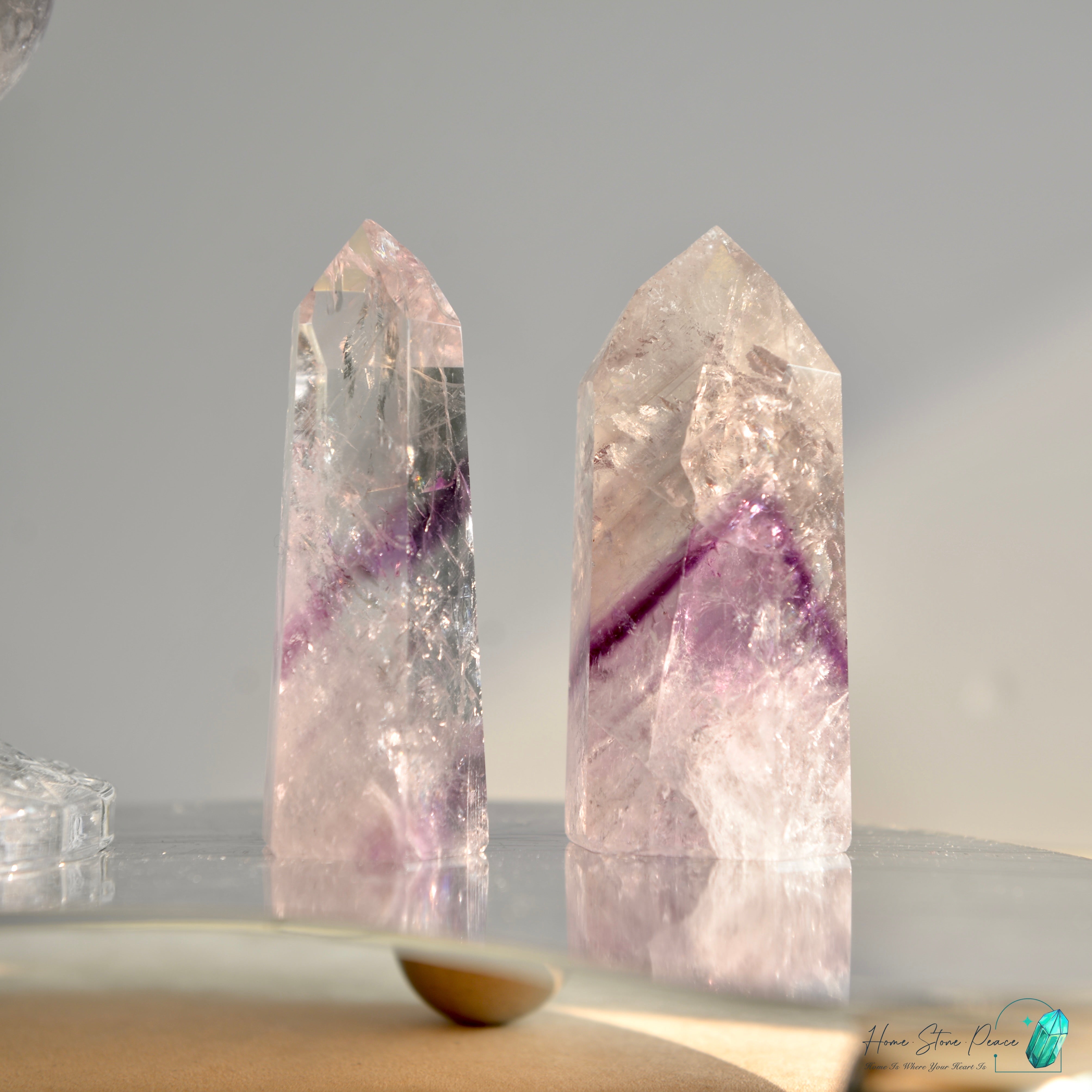 巴西幻影彩虹紫水晶柱 Brazilian Amethyst Phantom Tower with Rainbow
