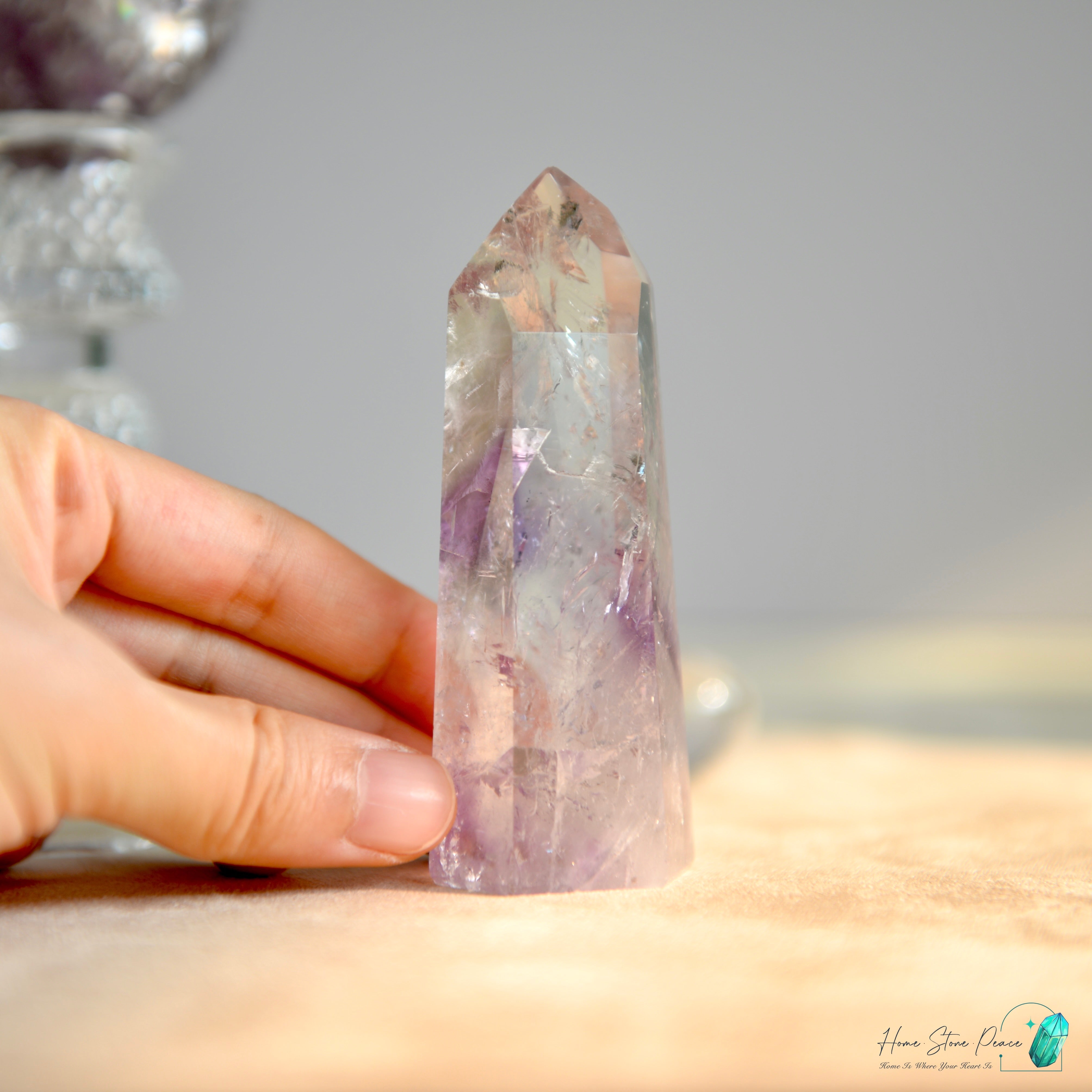巴西幻影彩虹紫水晶柱 Brazilian Amethyst Phantom Tower with Rainbows