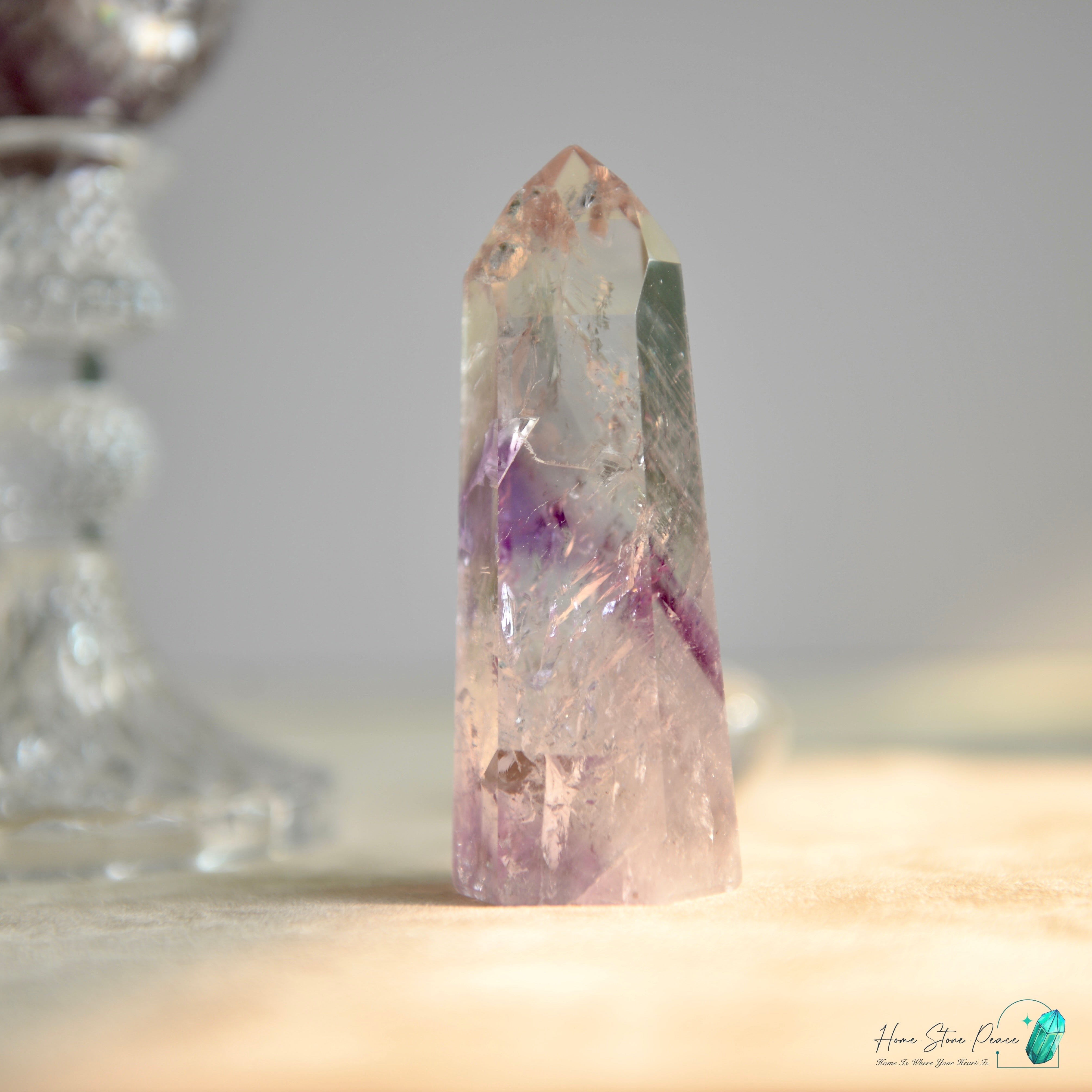 巴西幻影彩虹紫水晶柱 Brazilian Amethyst Phantom Tower with Rainbows