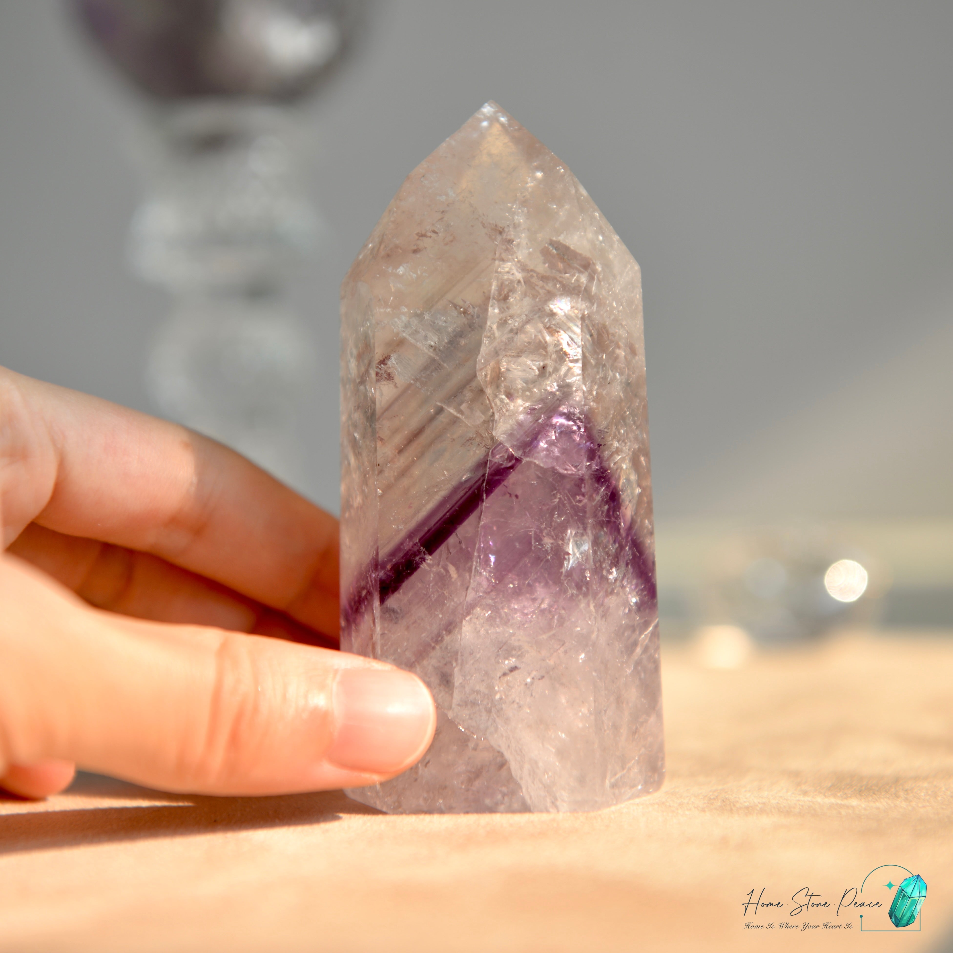 巴西幻影彩虹紫水晶柱 Brazilian Amethyst Phantom Tower with Rainbow