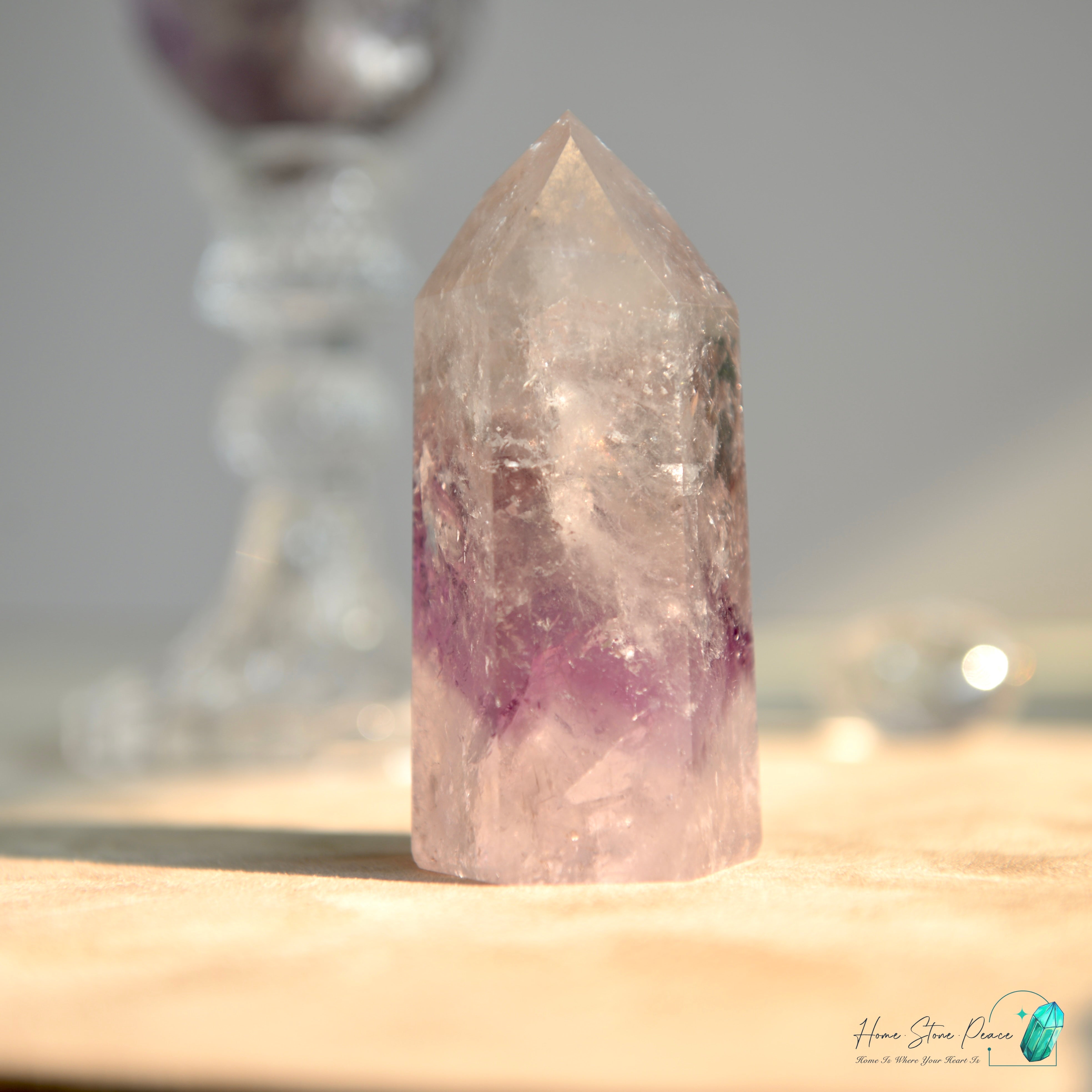 巴西幻影彩虹紫水晶柱 Brazilian Amethyst Phantom Tower with Rainbow