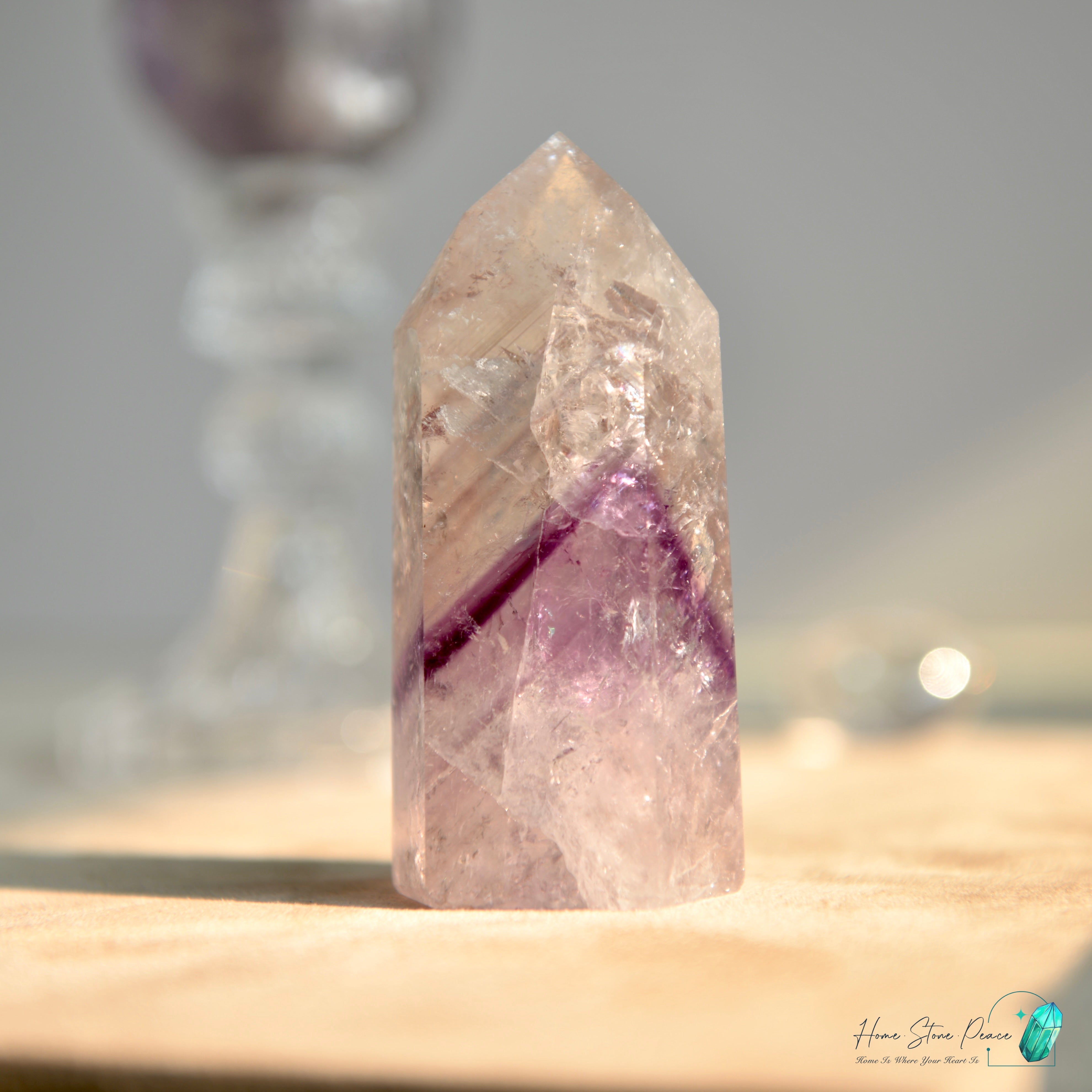 巴西幻影彩虹紫水晶柱 Brazilian Amethyst Phantom Tower with Rainbow