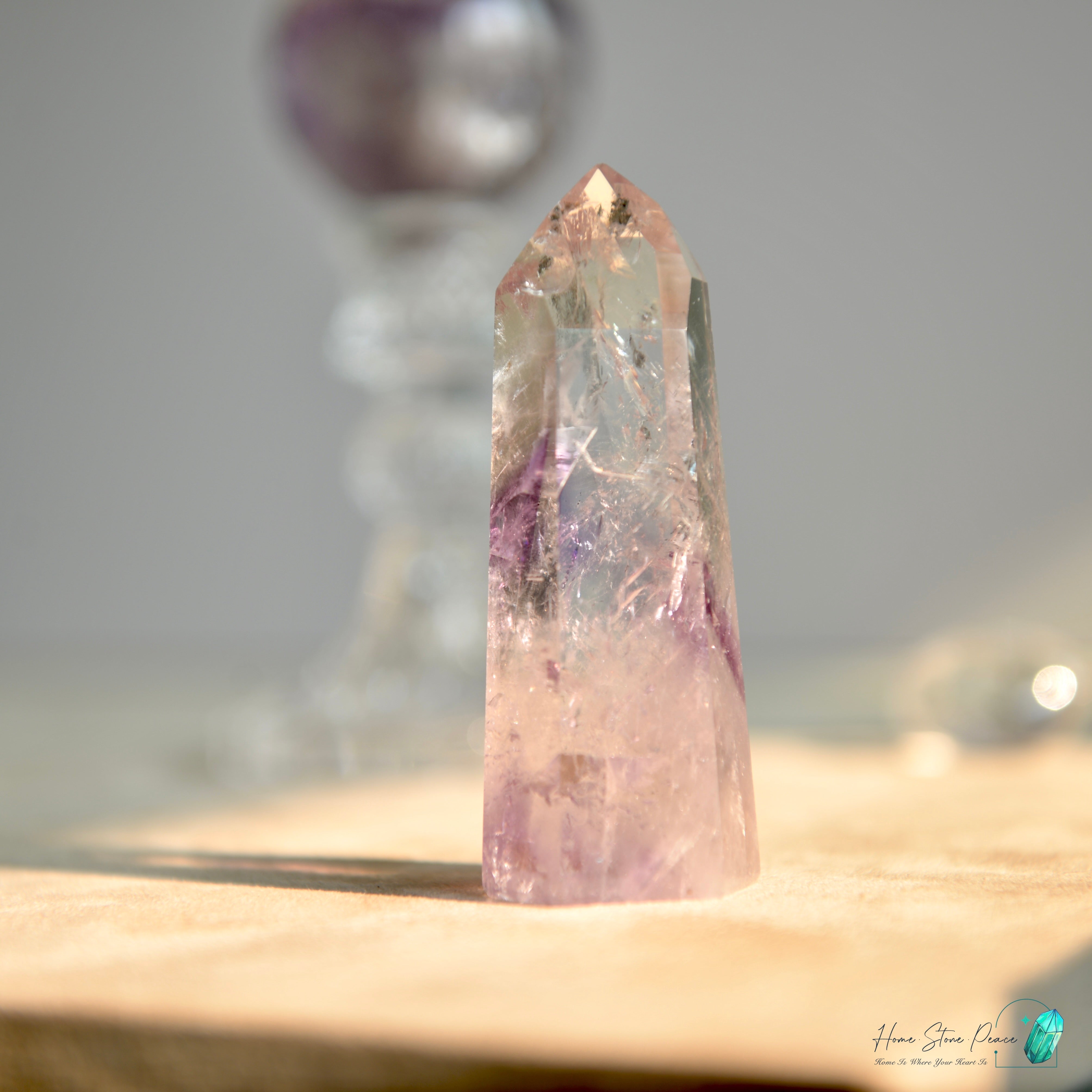 巴西幻影彩虹紫水晶柱 Brazilian Amethyst Phantom Tower with Rainbows