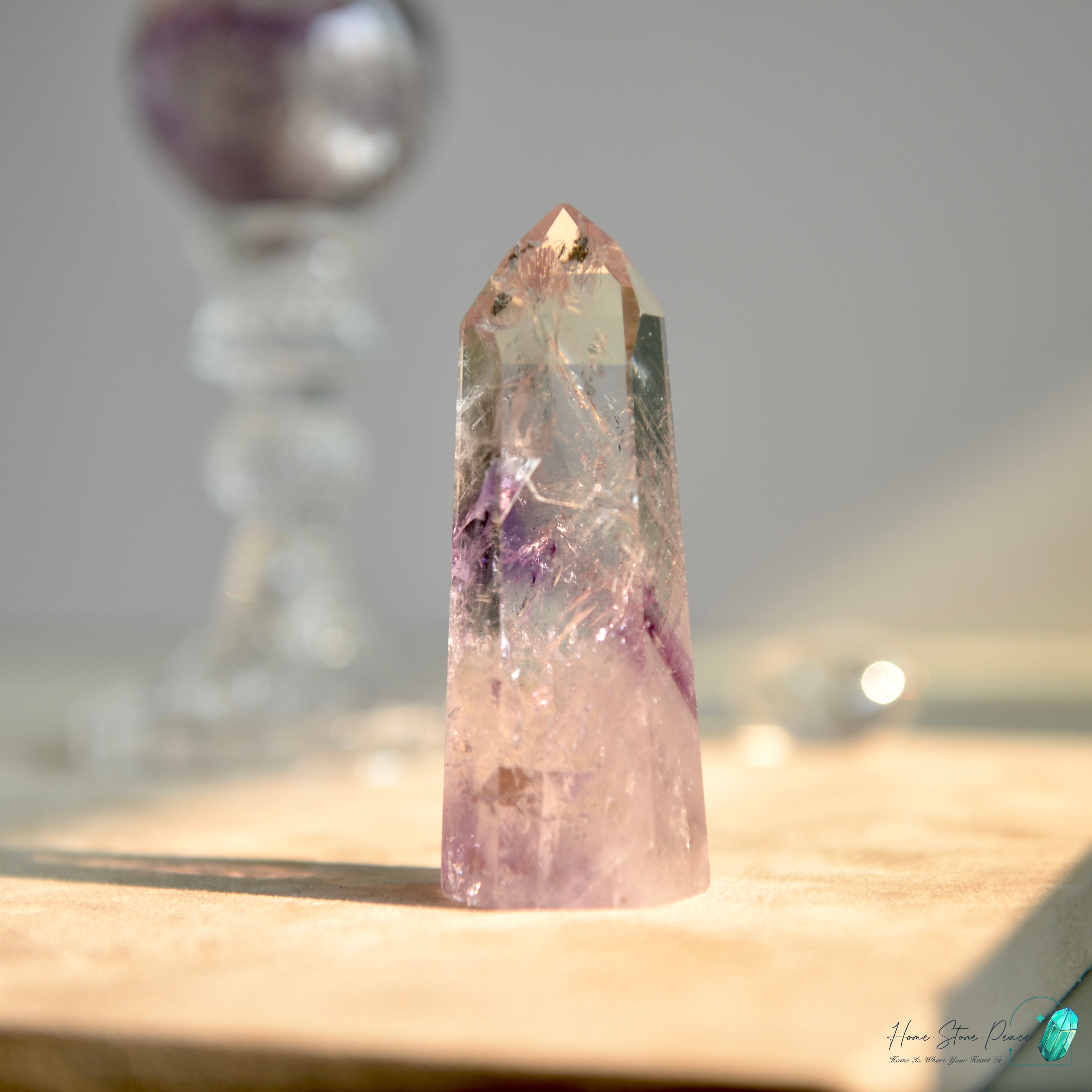巴西幻影彩虹紫水晶柱 Brazilian Amethyst Phantom Tower with Rainbows