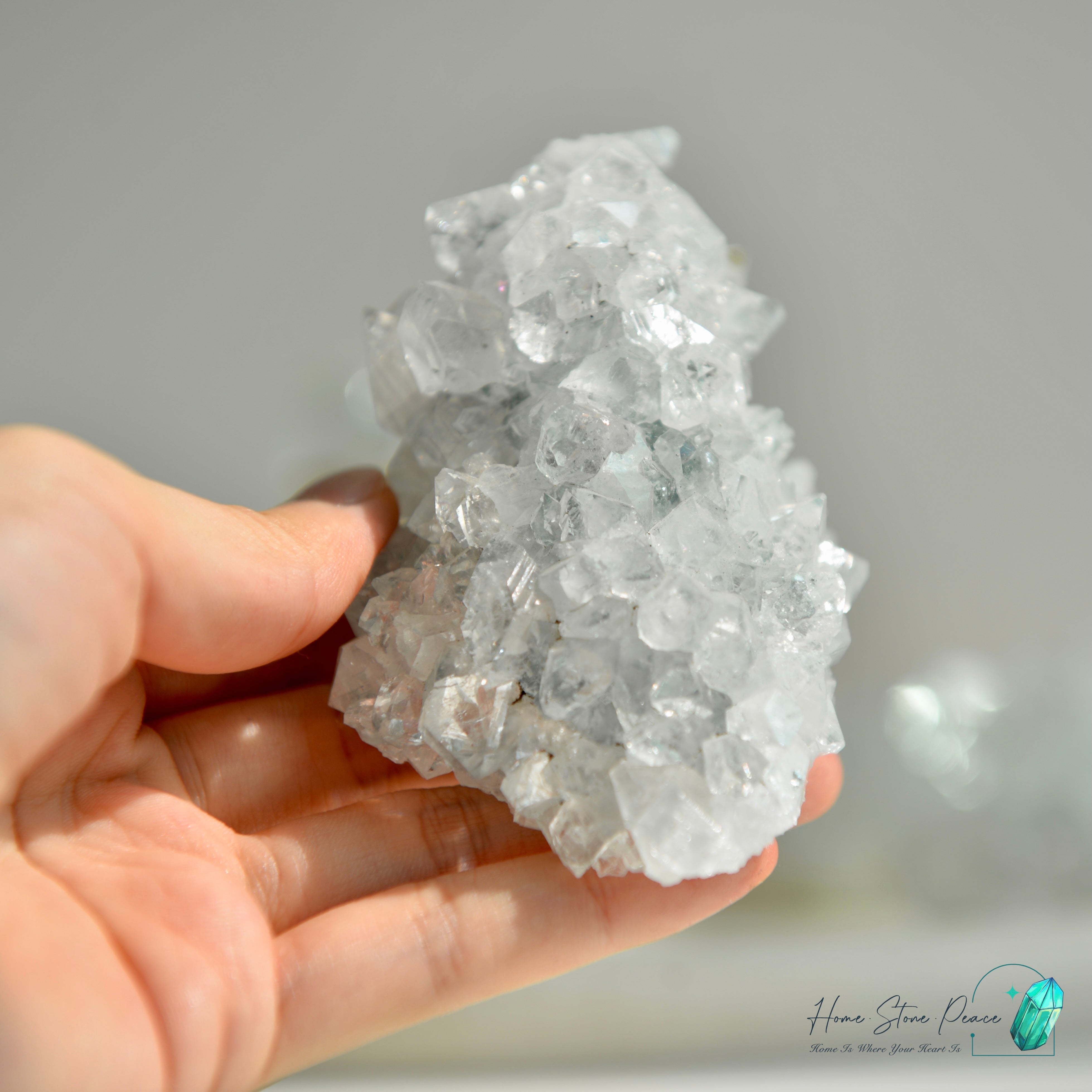 鑽石魚眼石 Diamond Apophyllite Cluster