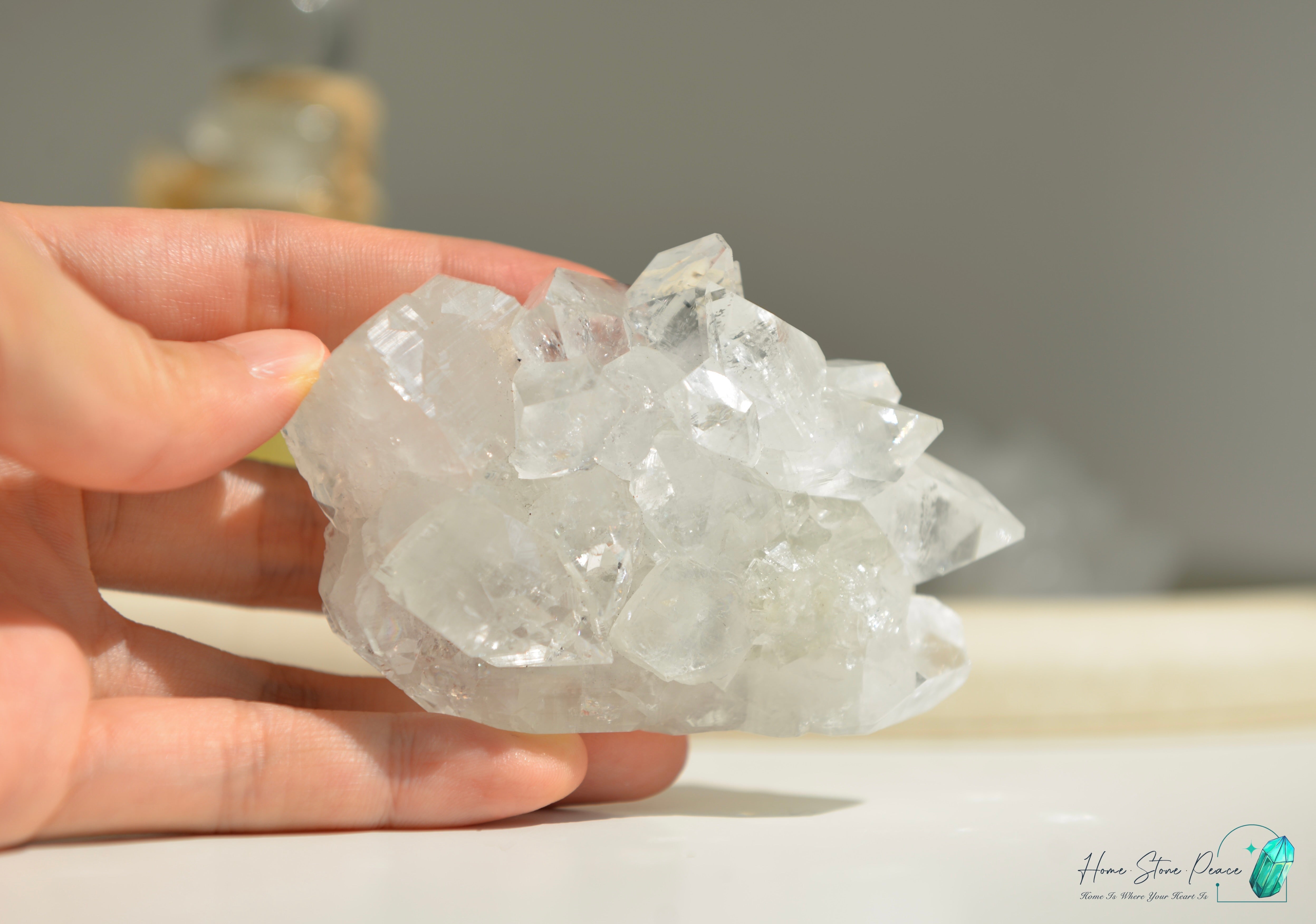 鑽石魚眼石 Diamond Apophyllite Cluster