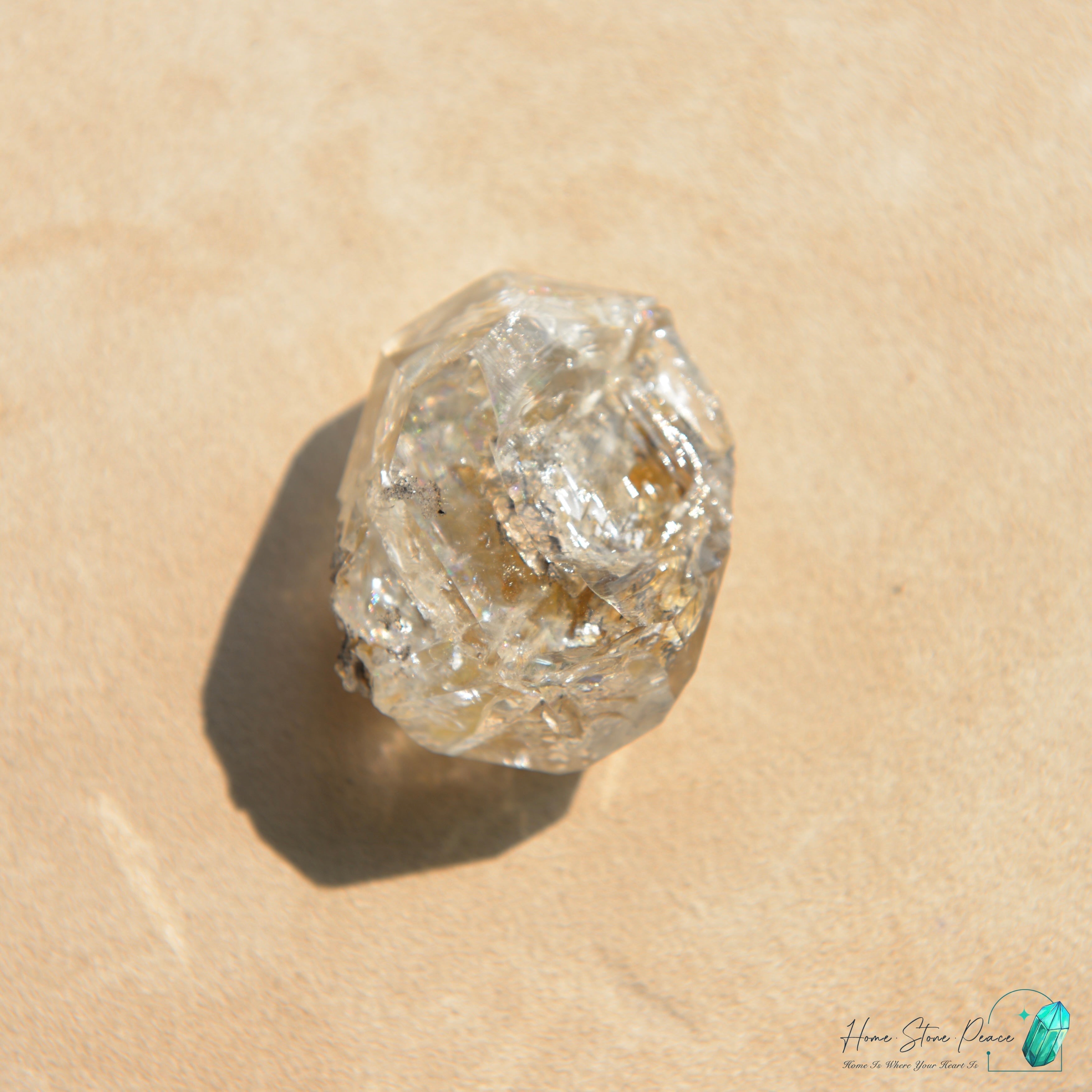 美國紐約彩虹骸骨黑金赫基蒙鑽石 Rainbow New York Herkimer Diamond with Golden Healer & Hydrocarbon
