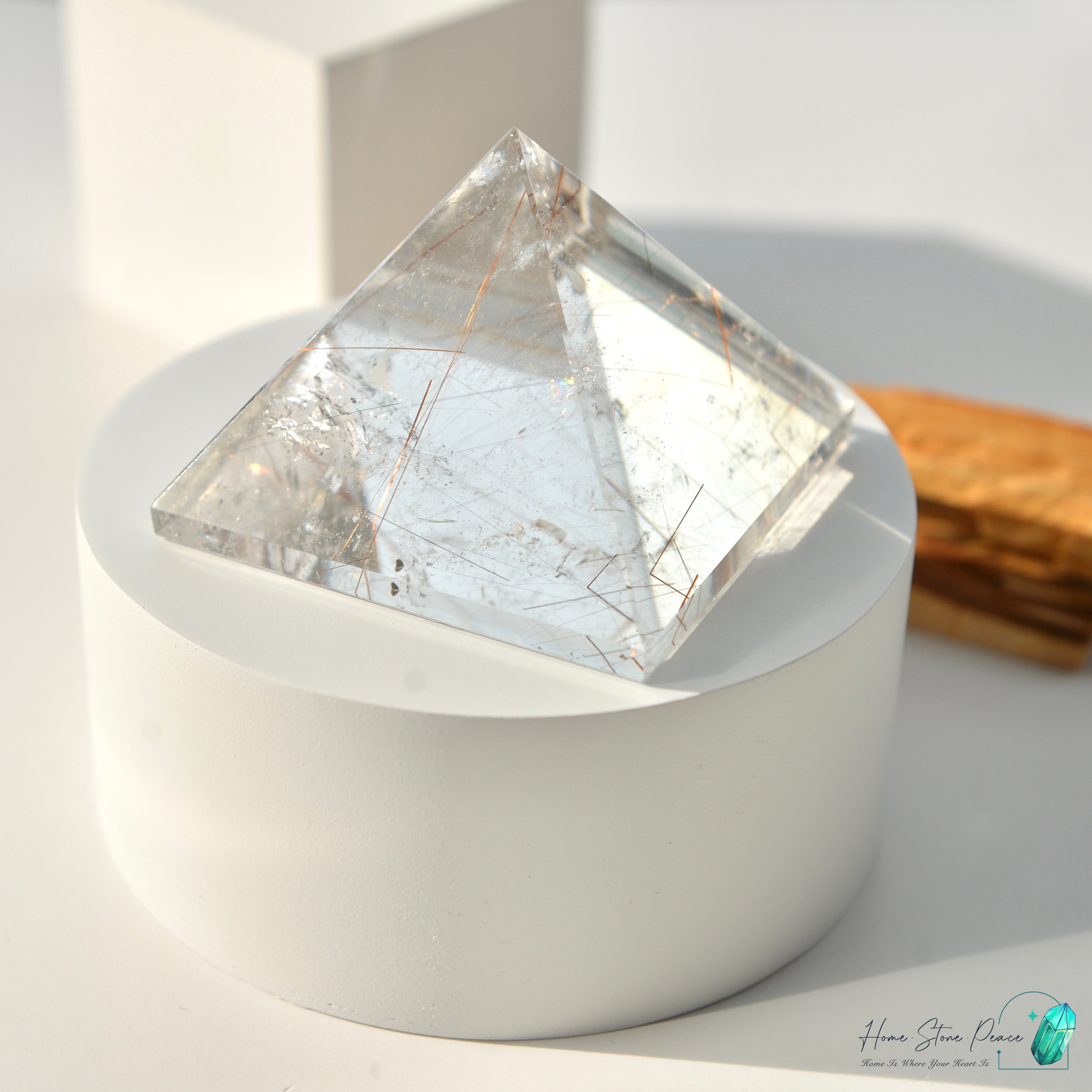 巴西銅髮共生白水晶金字塔 ブラジル産銅ルチルクォーツピラミッド