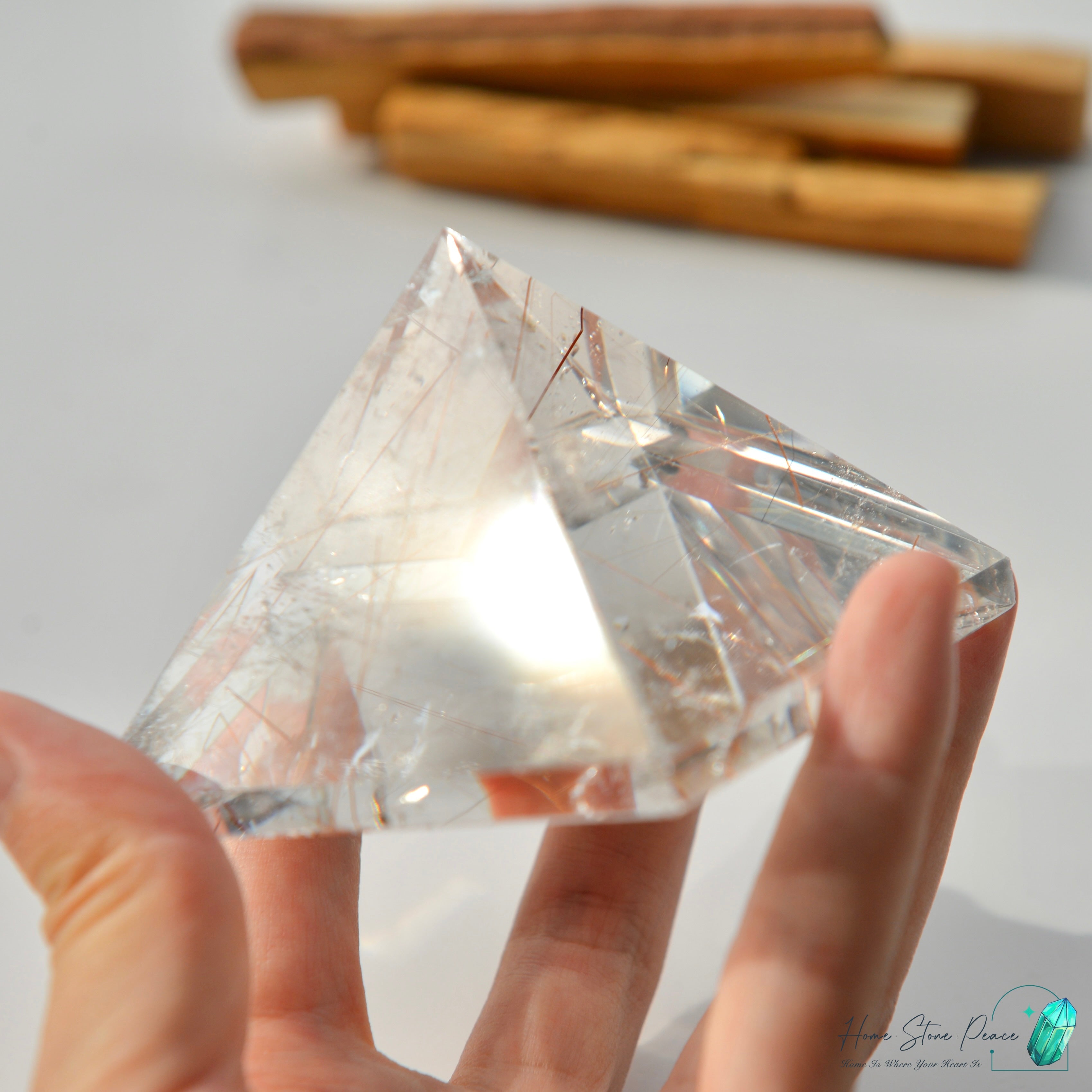 巴西銅髮共生白水晶金字塔 ブラジル産銅ルチルクォーツピラミッド