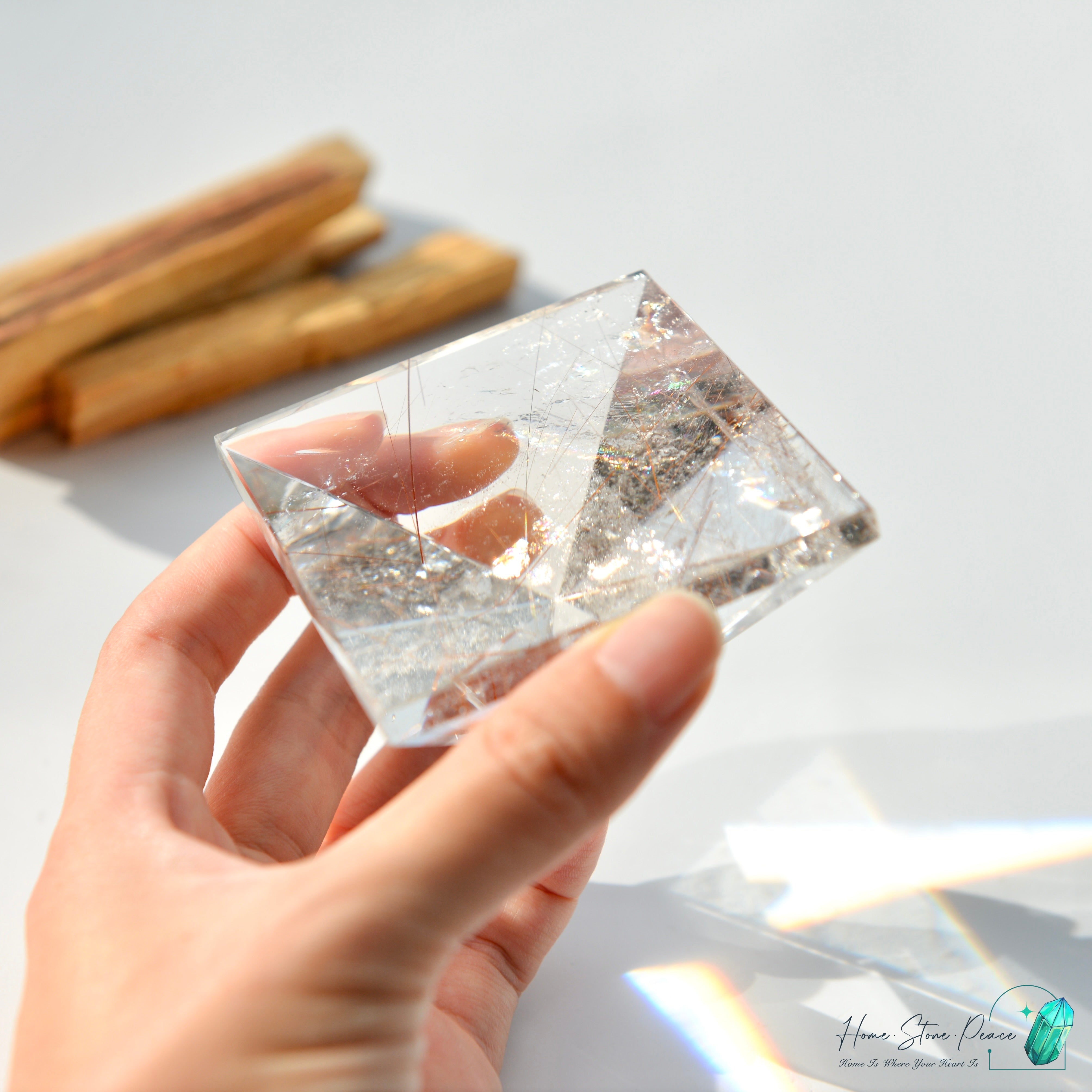 巴西銅髮共生白水晶金字塔 ブラジル産銅ルチルクォーツピラミッド