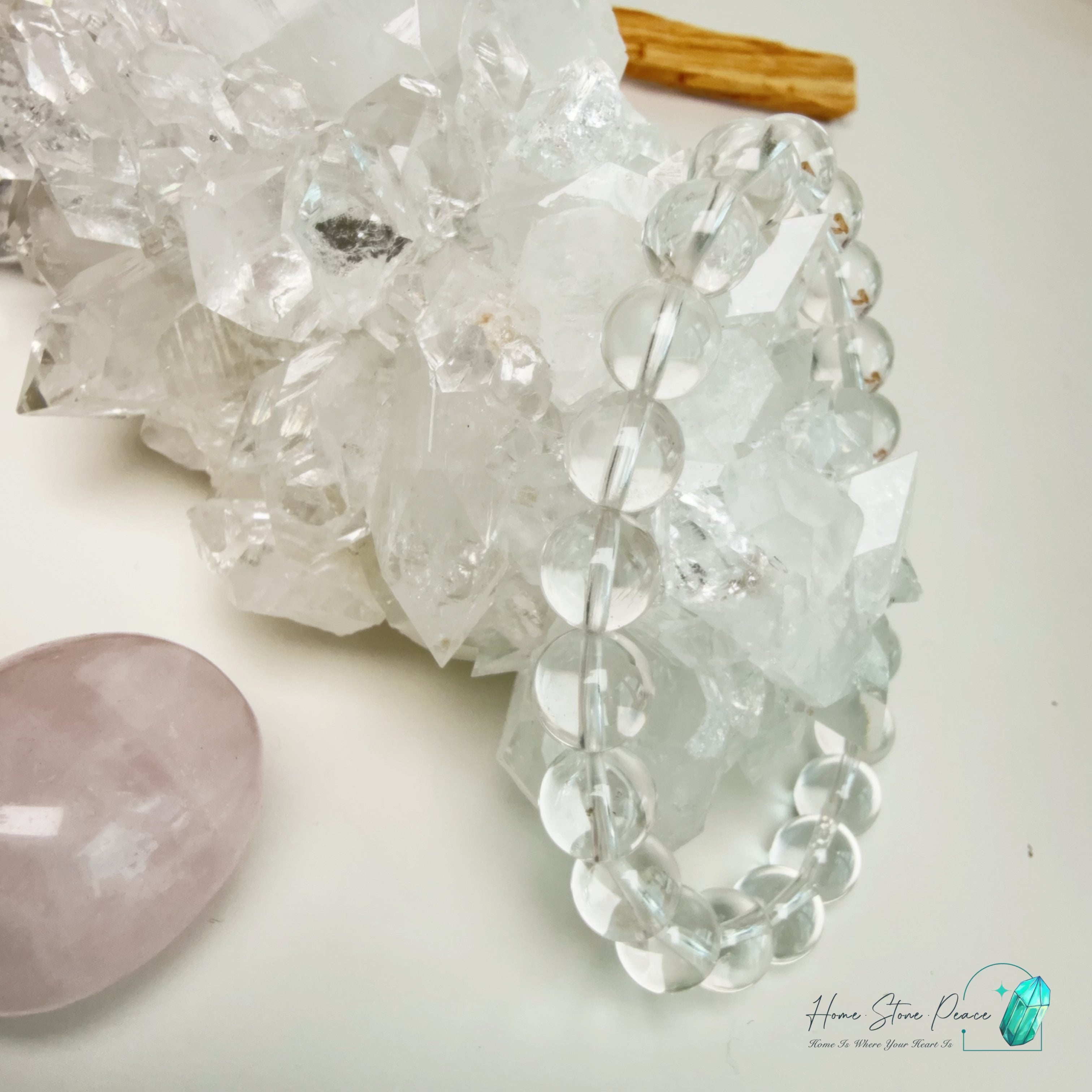 鑽石魚眼石(長條花球狀) Diamond Apophyllite Cluster